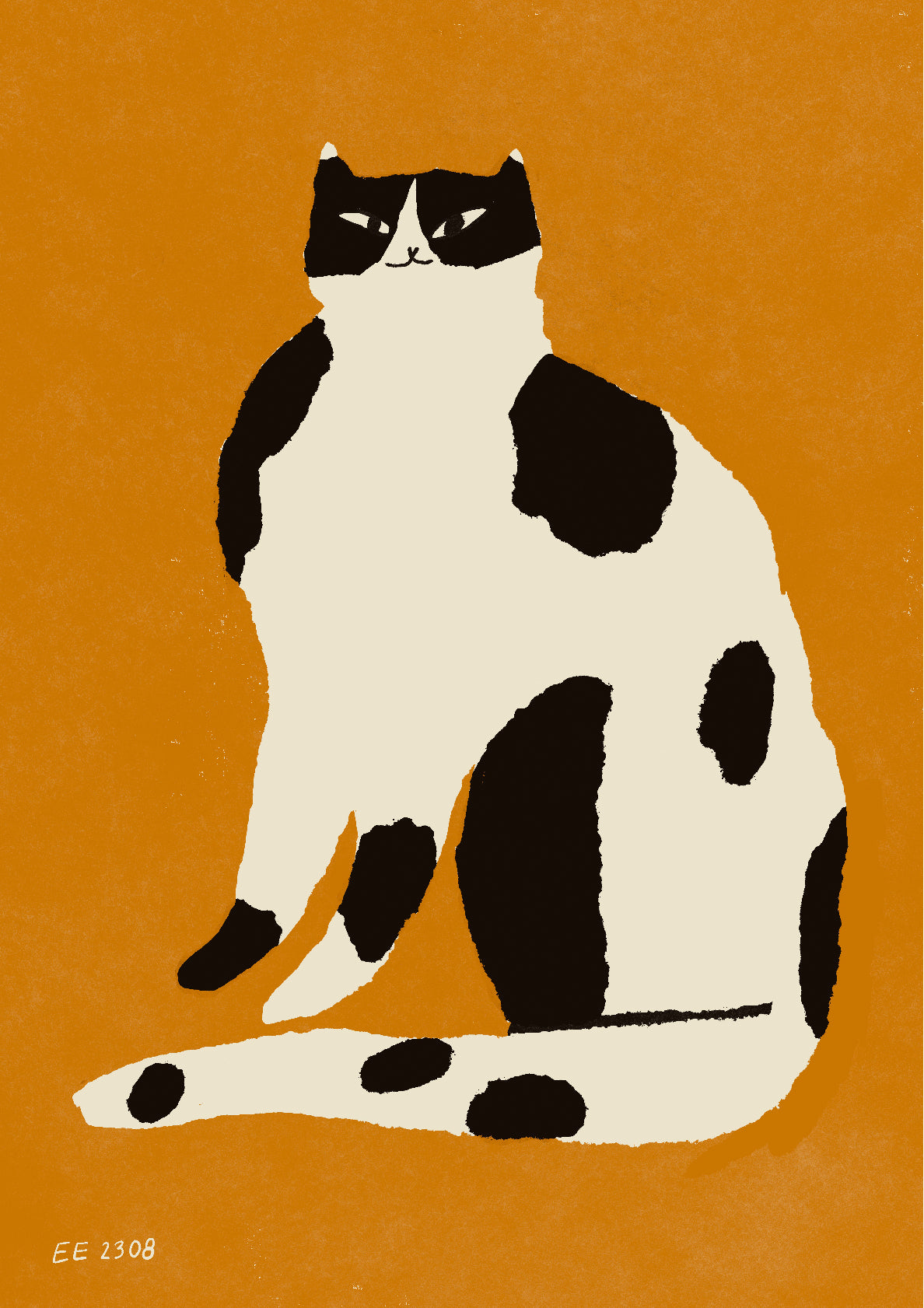 Spotted cat in beige