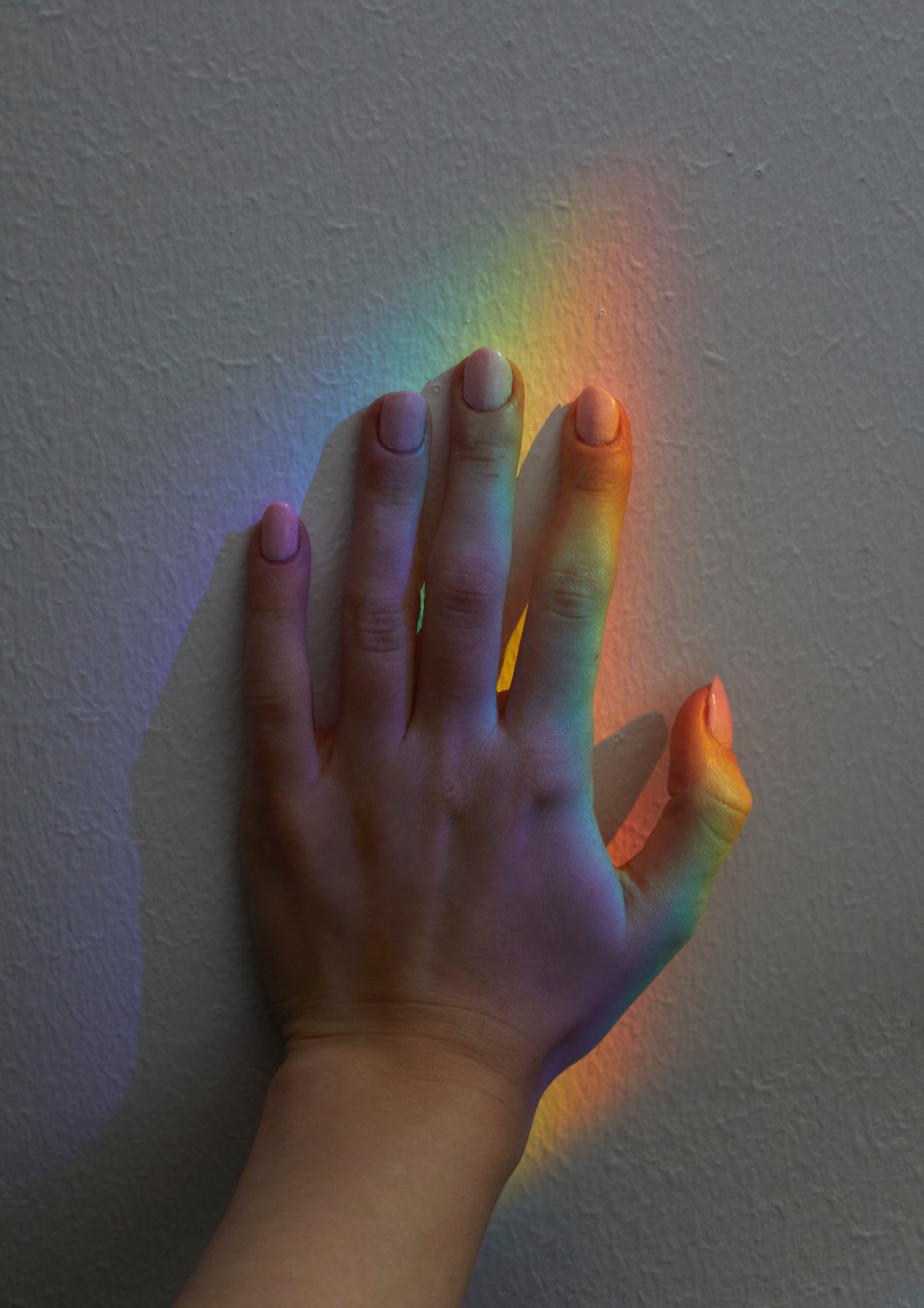 Rainbow reflection hand / minimal style photo print