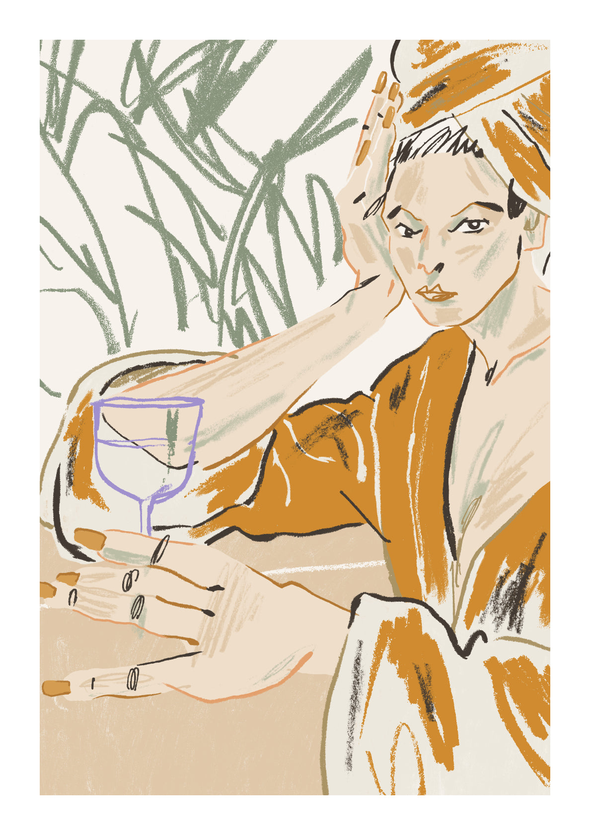 Portrait of a Girl with a wineglass