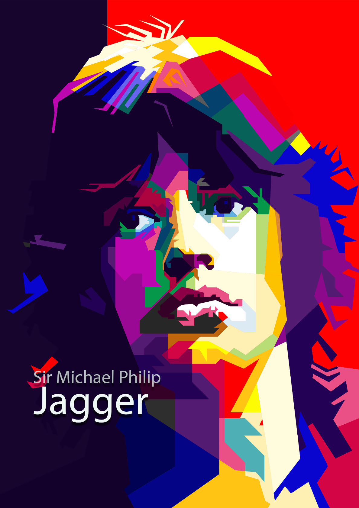 Mick Jagger The Rolling Stones Singer Pop Art WPAP