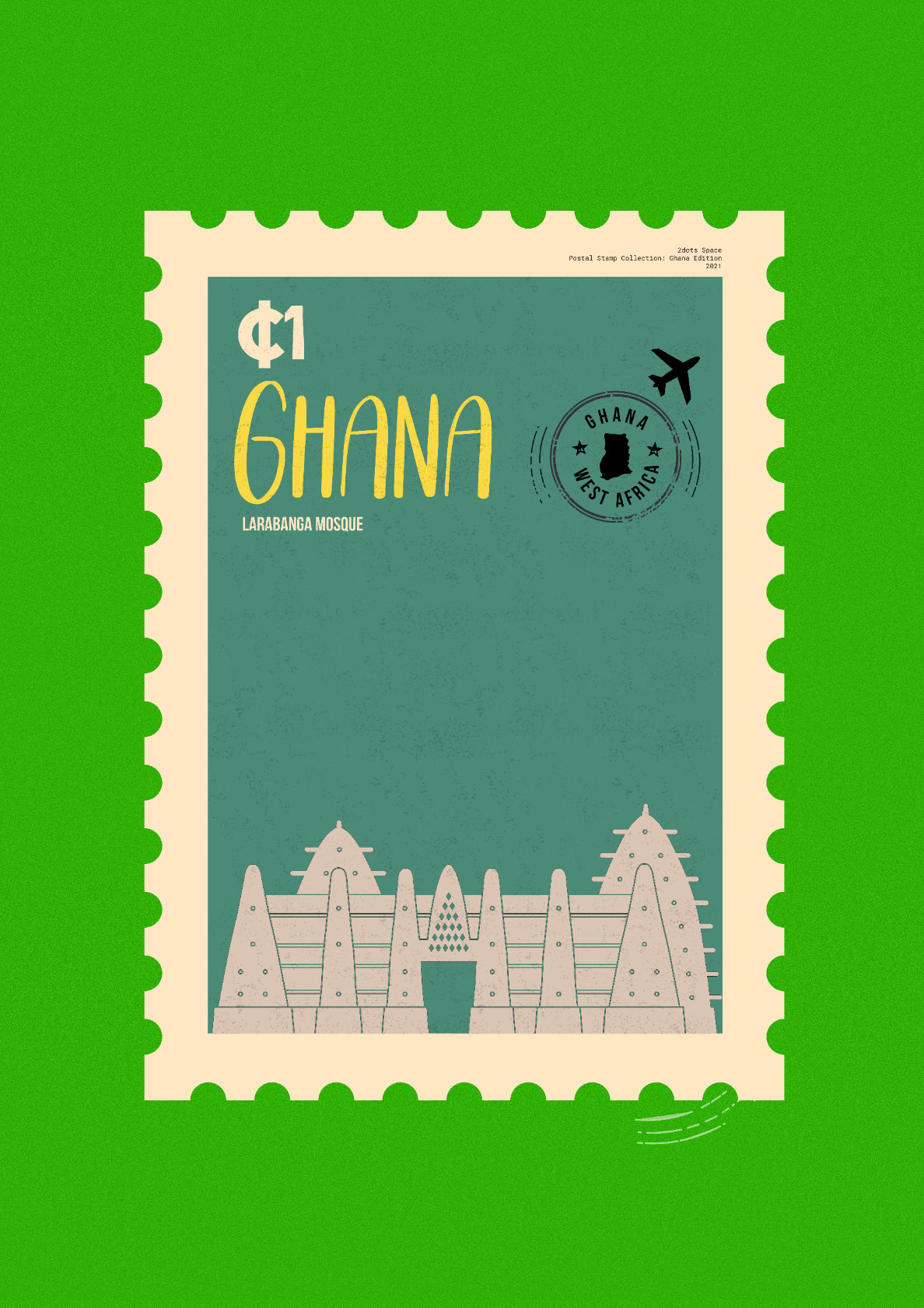 Ghana Postal Stamp Series: Larabanga Mosque