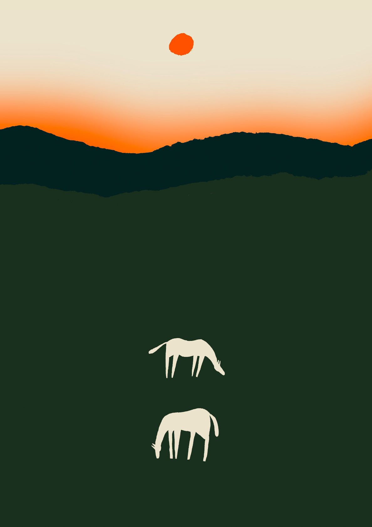 Horses at dawn no 02.