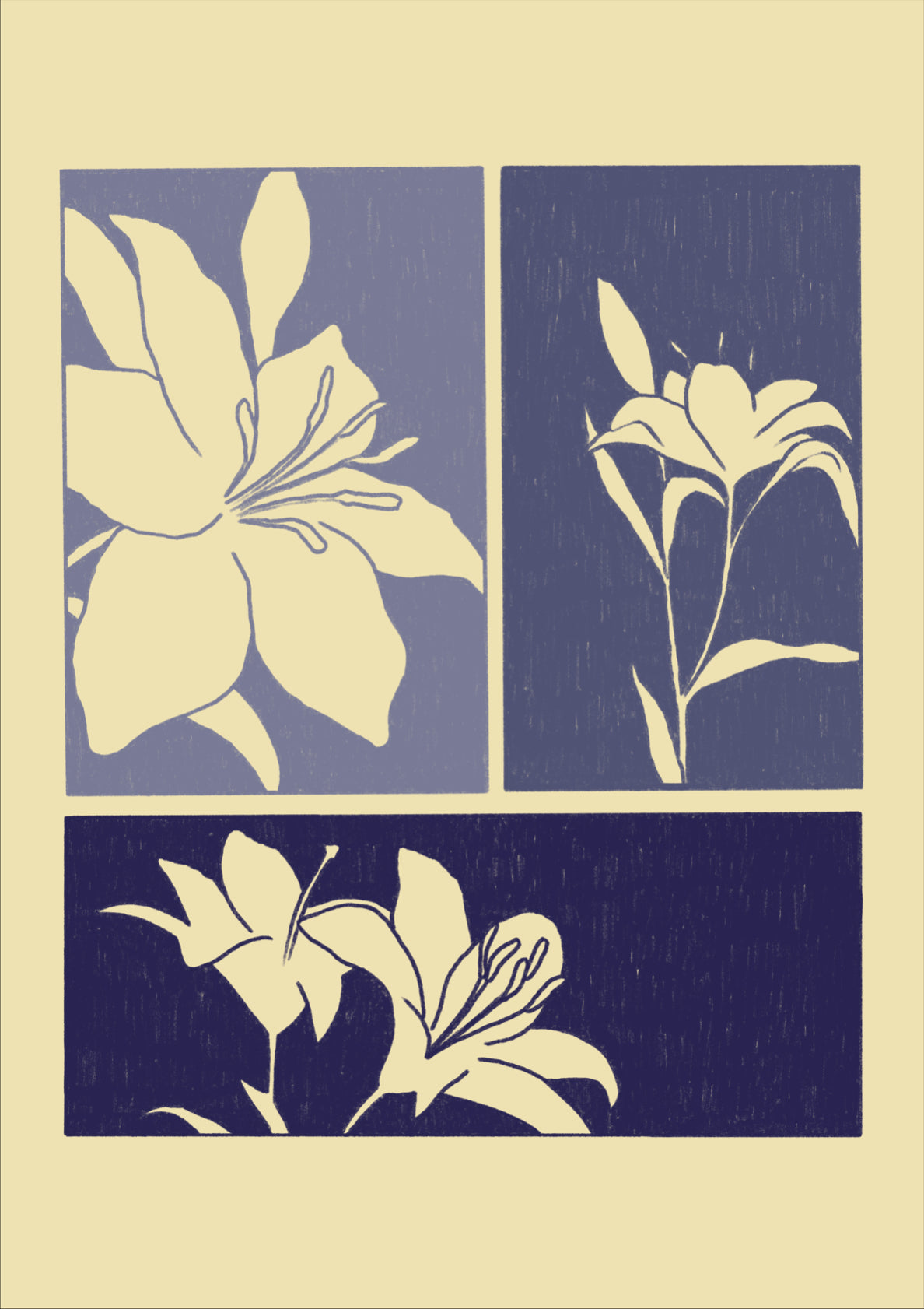 Flowers Composition Shades of Blue