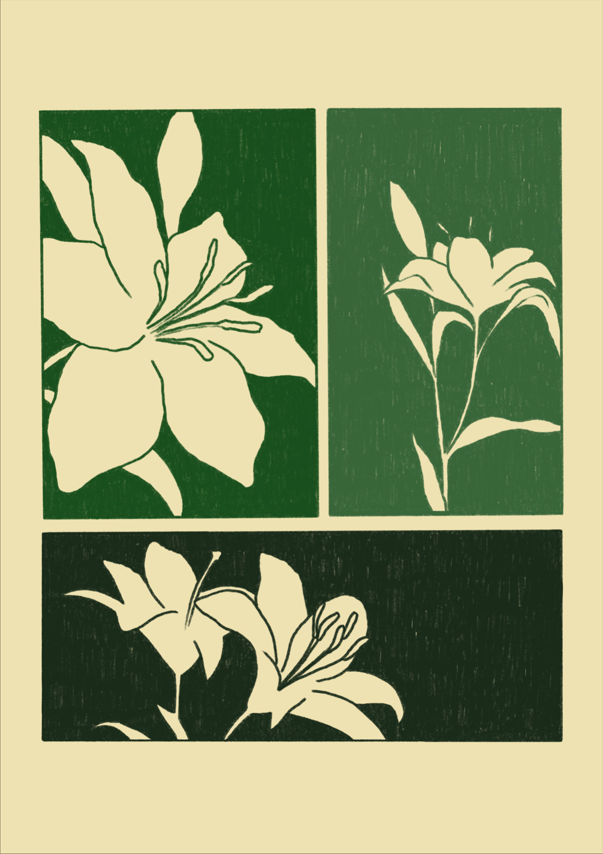 Flowers Composition Shades of Green