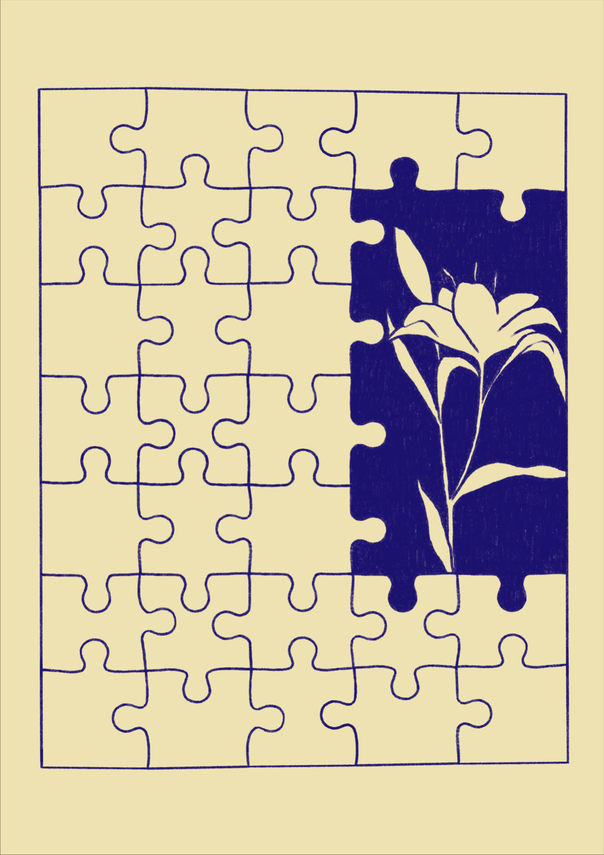 Flowers Puzzle Blue
