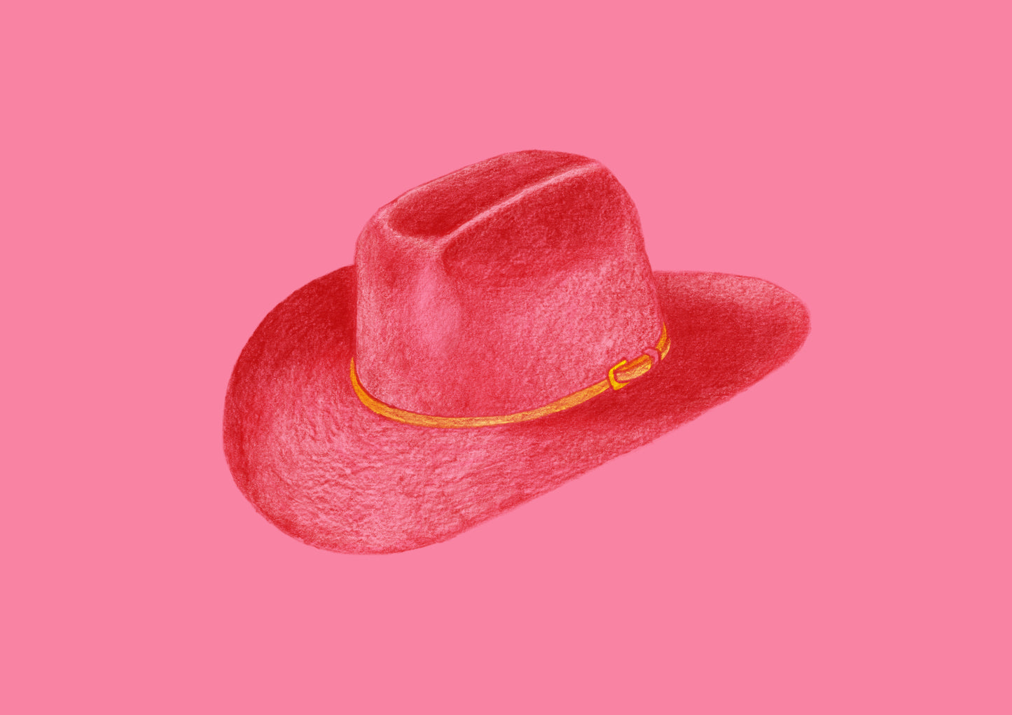 Red Stetson On Pink