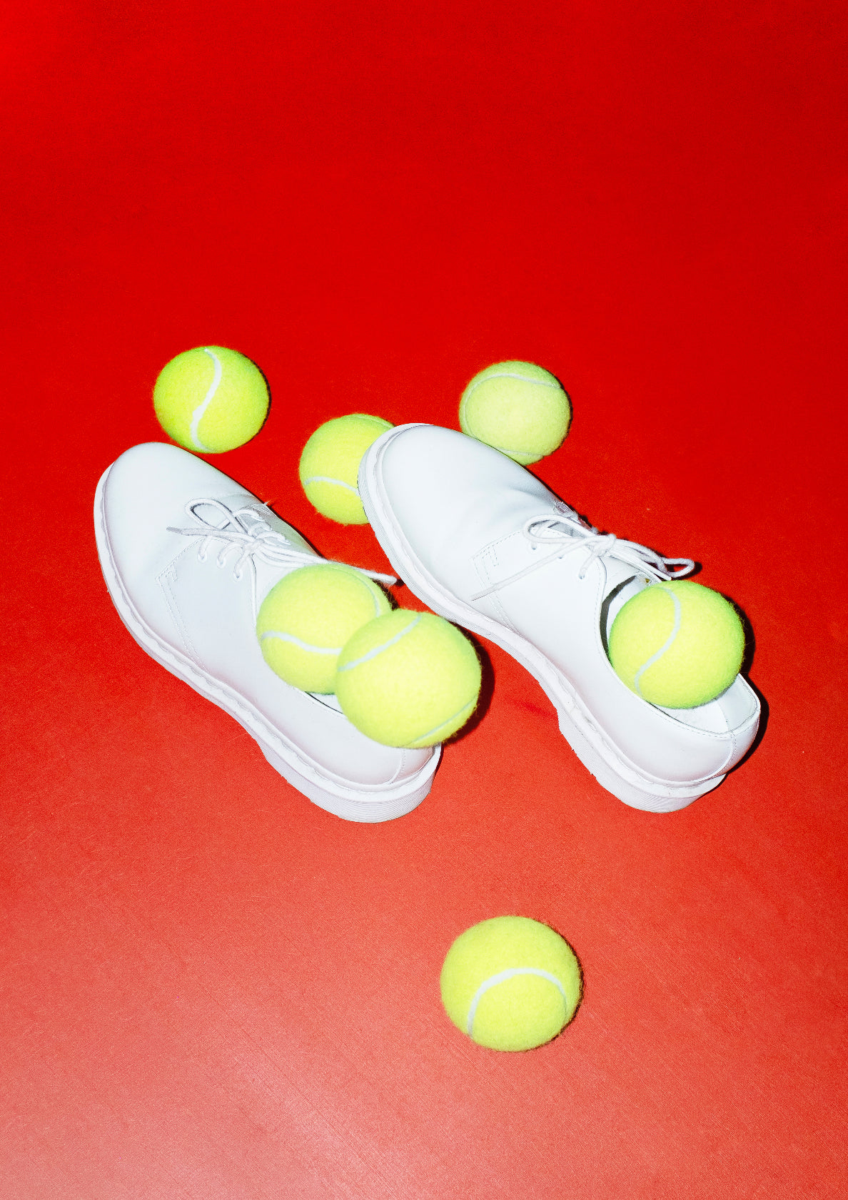 Lace shoes and tennis balls / pop art style photo print