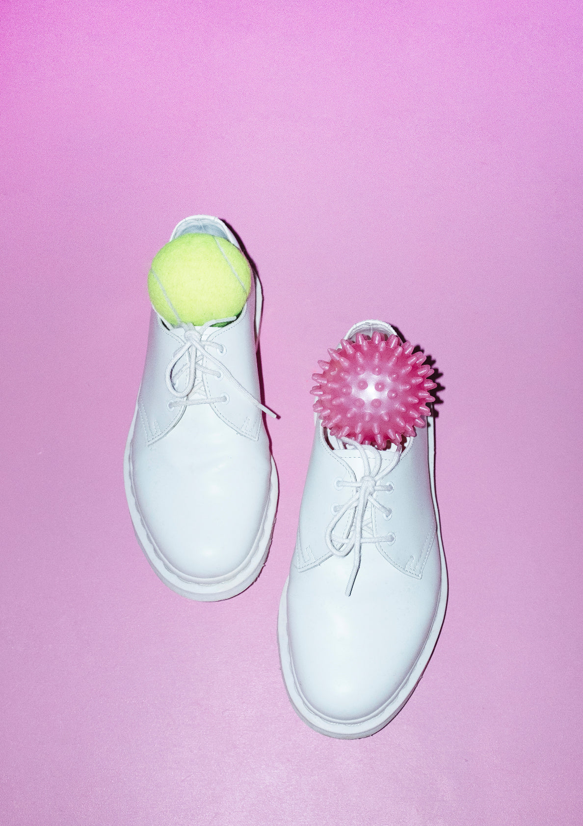 Lace shoes and sport balls / pop art style photo print