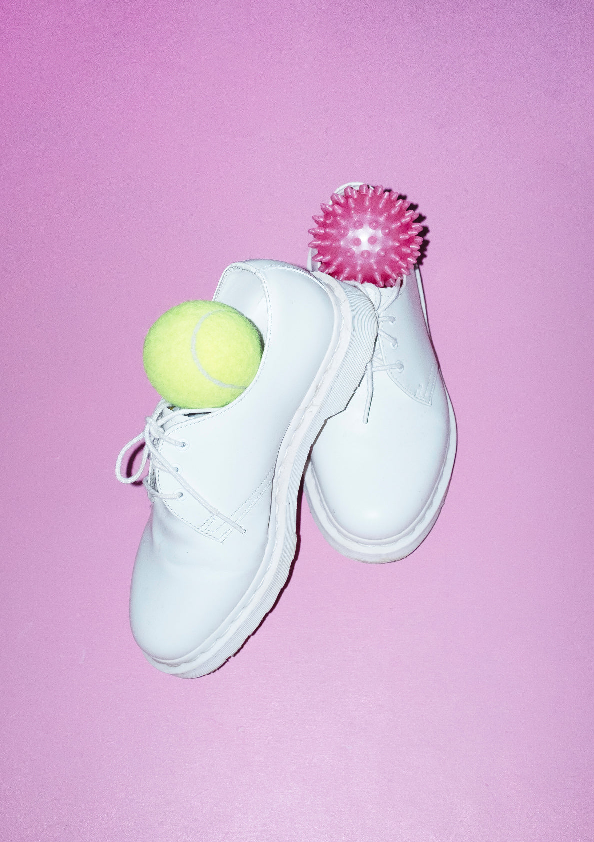 Lace shoes and sport balls / pop art style photo print
