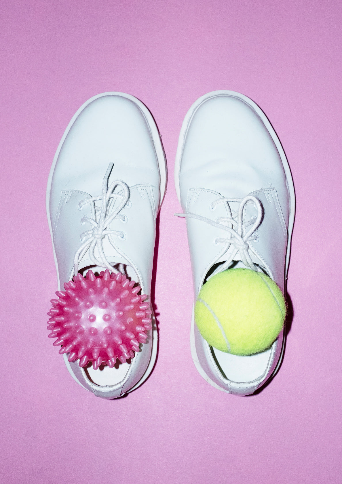 Lace shoes and sport balls / pop art style photo print