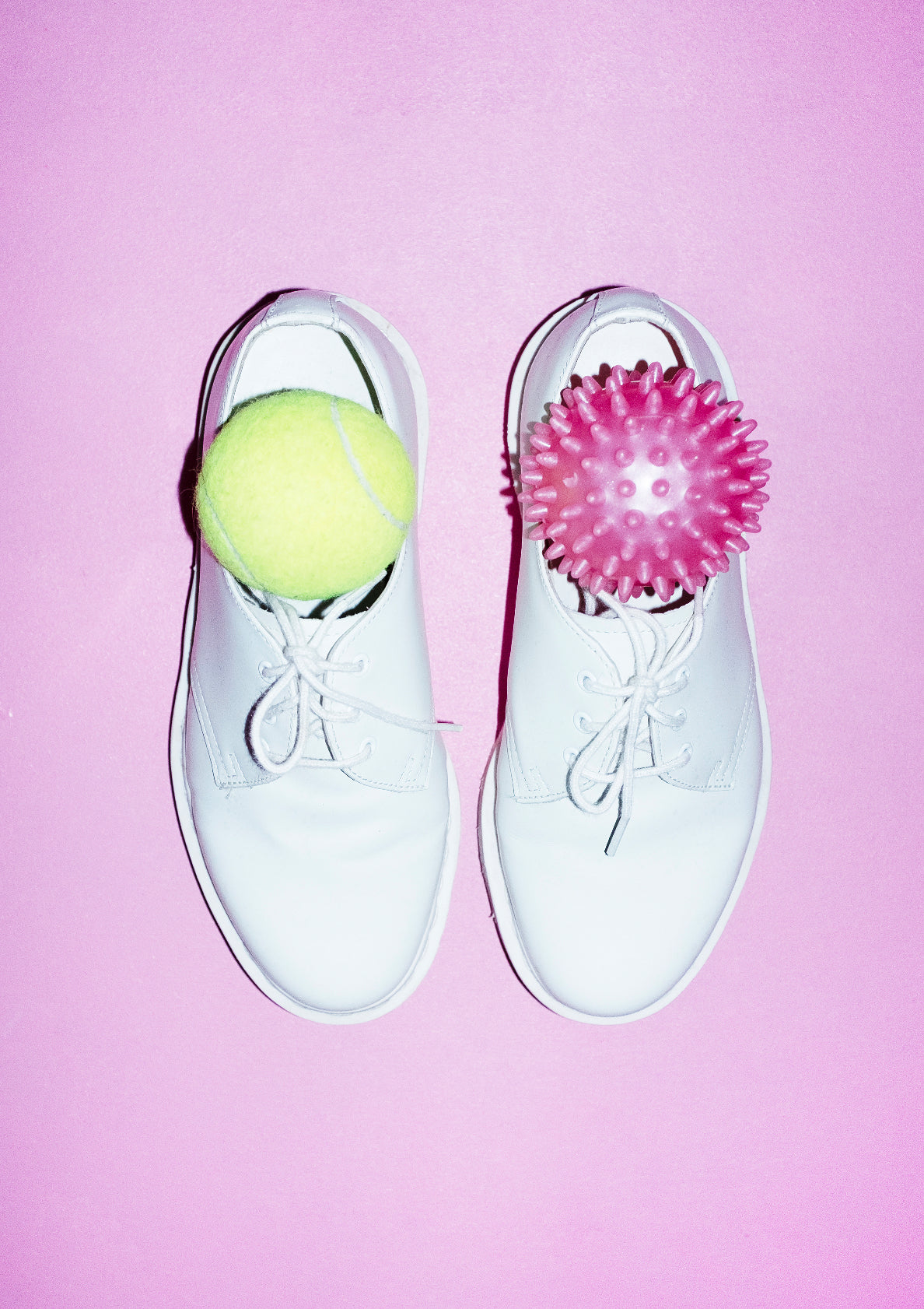Lace shoes and sport balls / pop art style photo print