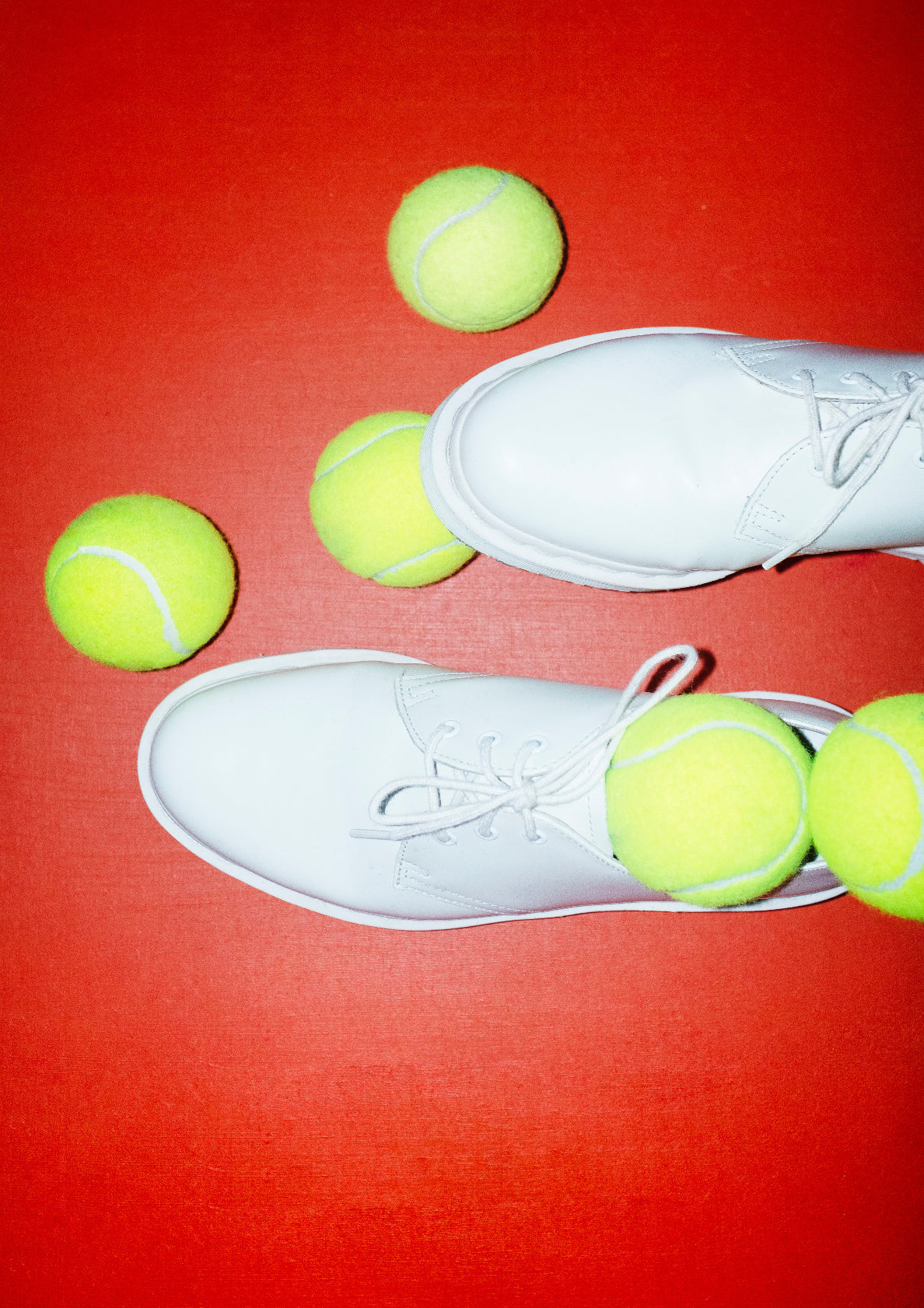 Lace shoes and tennis balls / pop art style photo print
