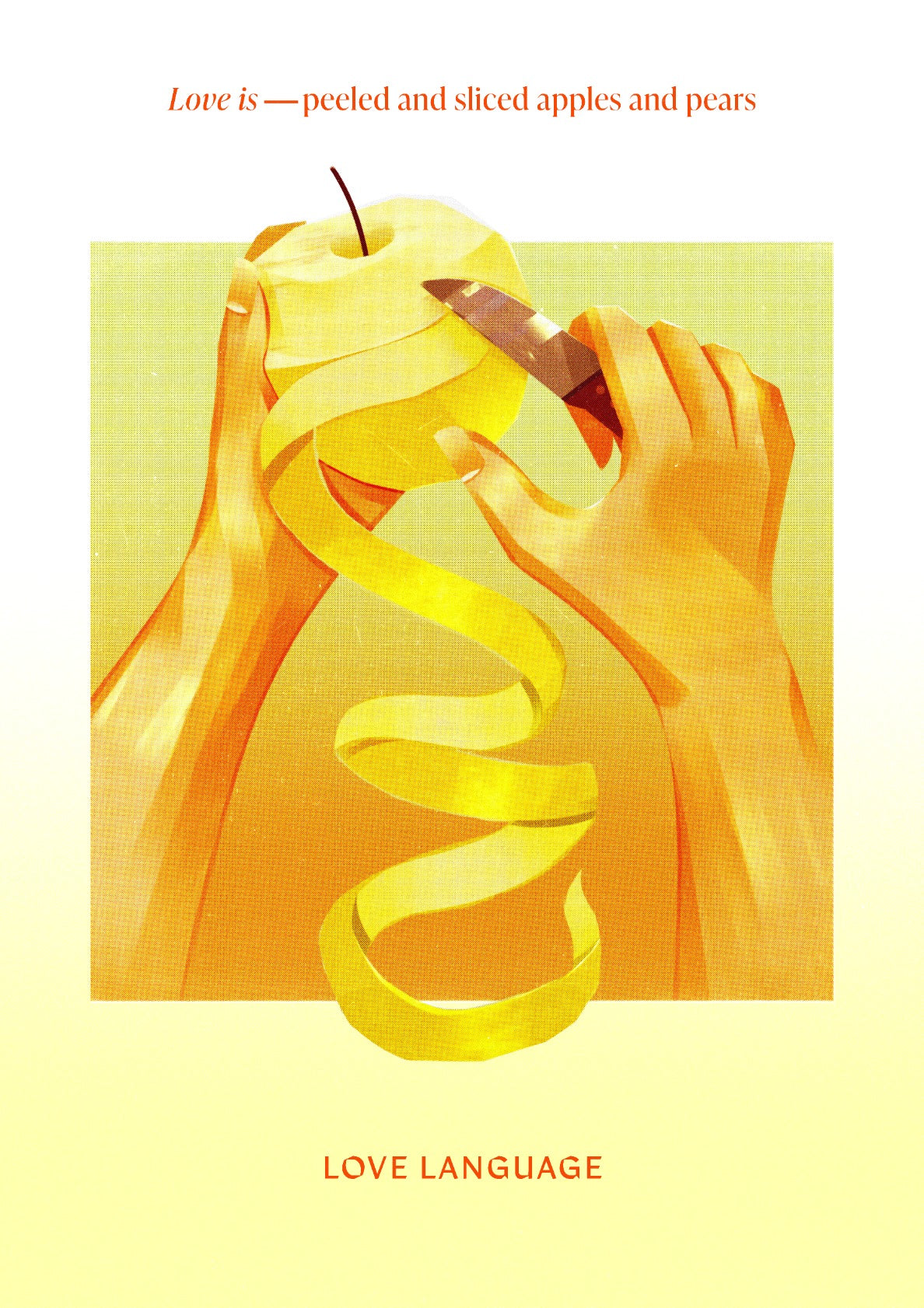 Love language—peeled pears