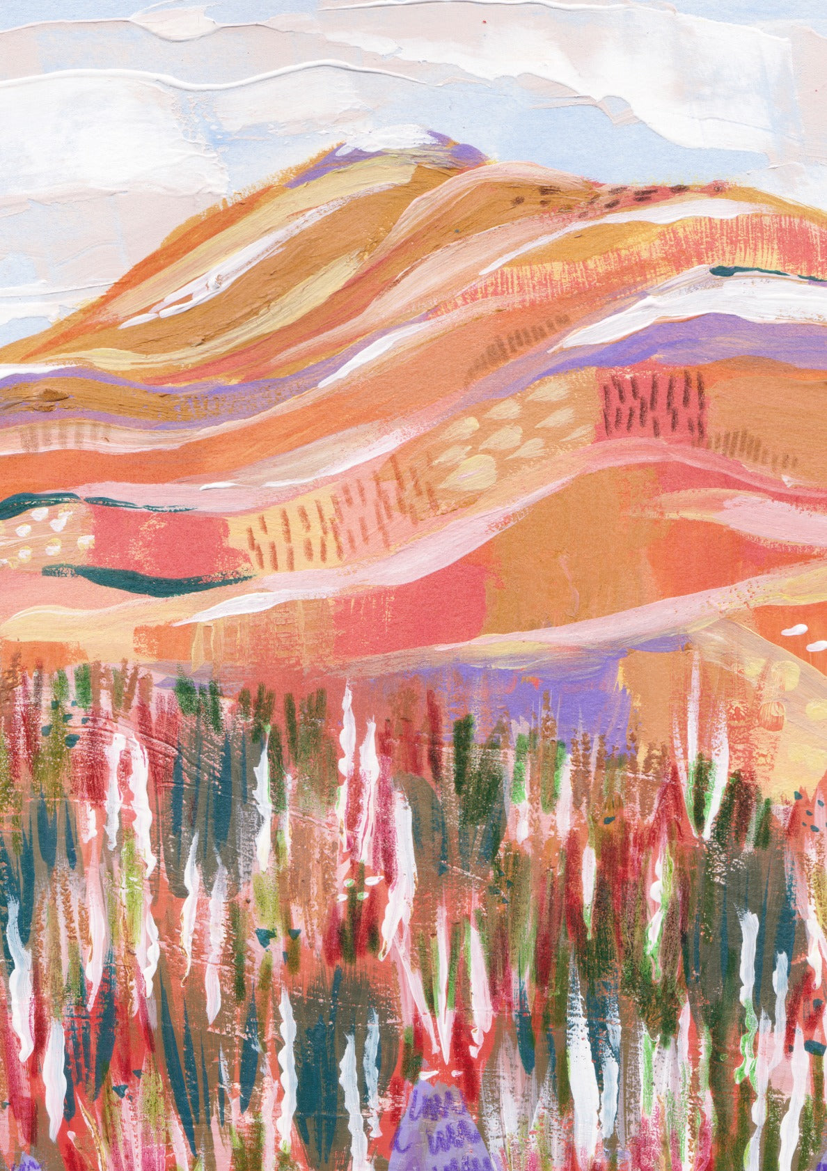 Colorful Mountain and Forest