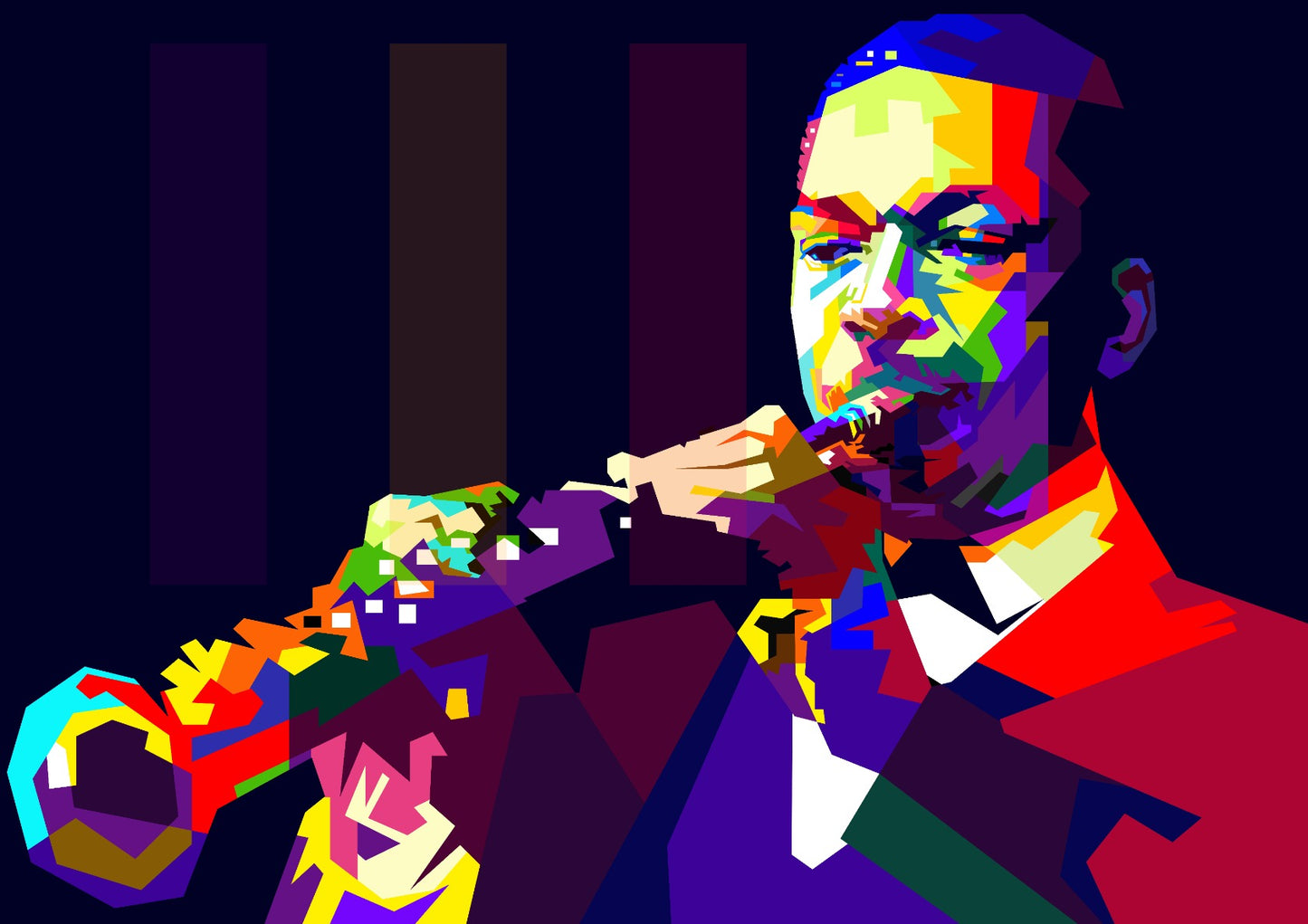 John Coltrane Jazz Musician Pop Art WPAP