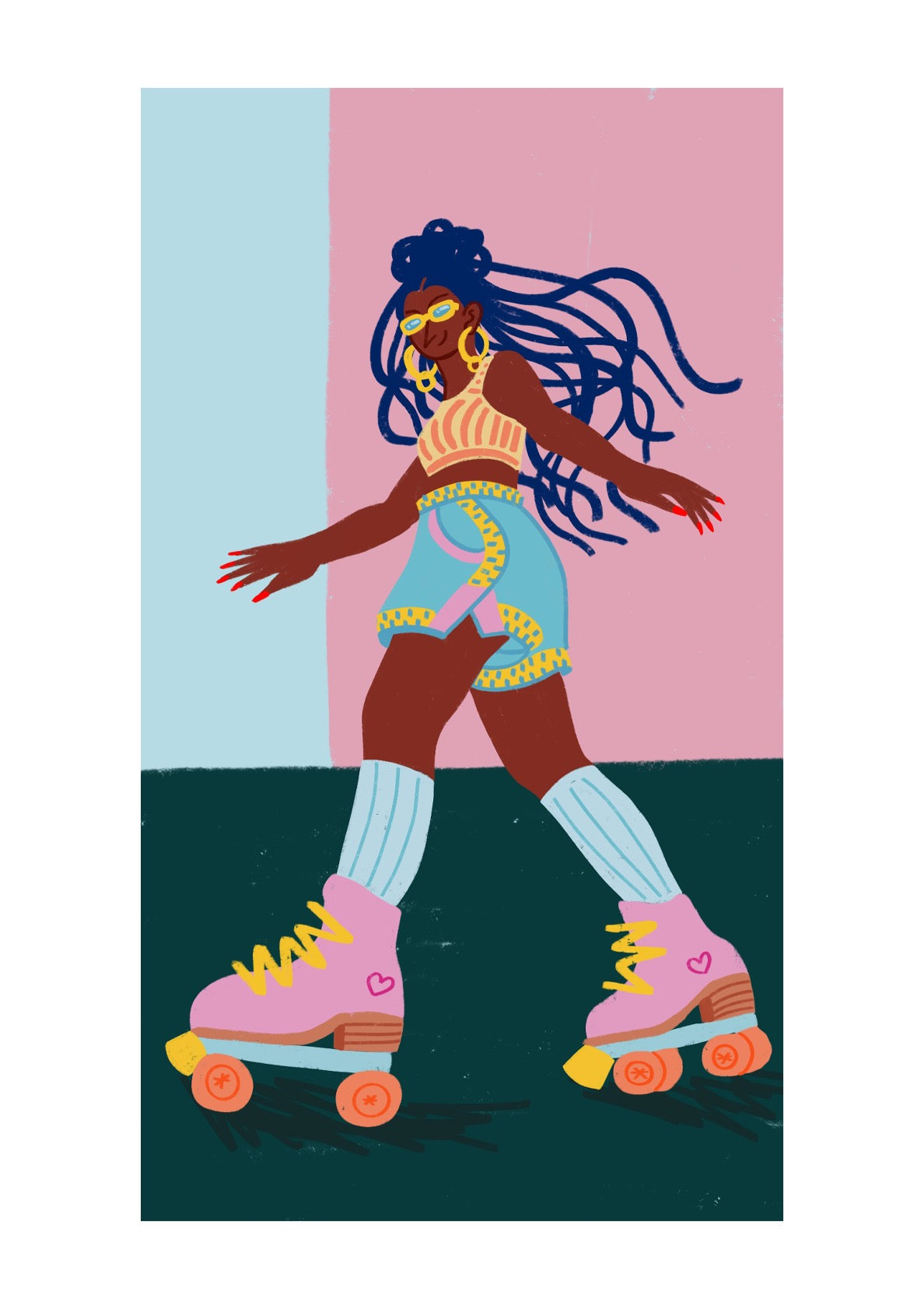 Roller Skater Girl in pink