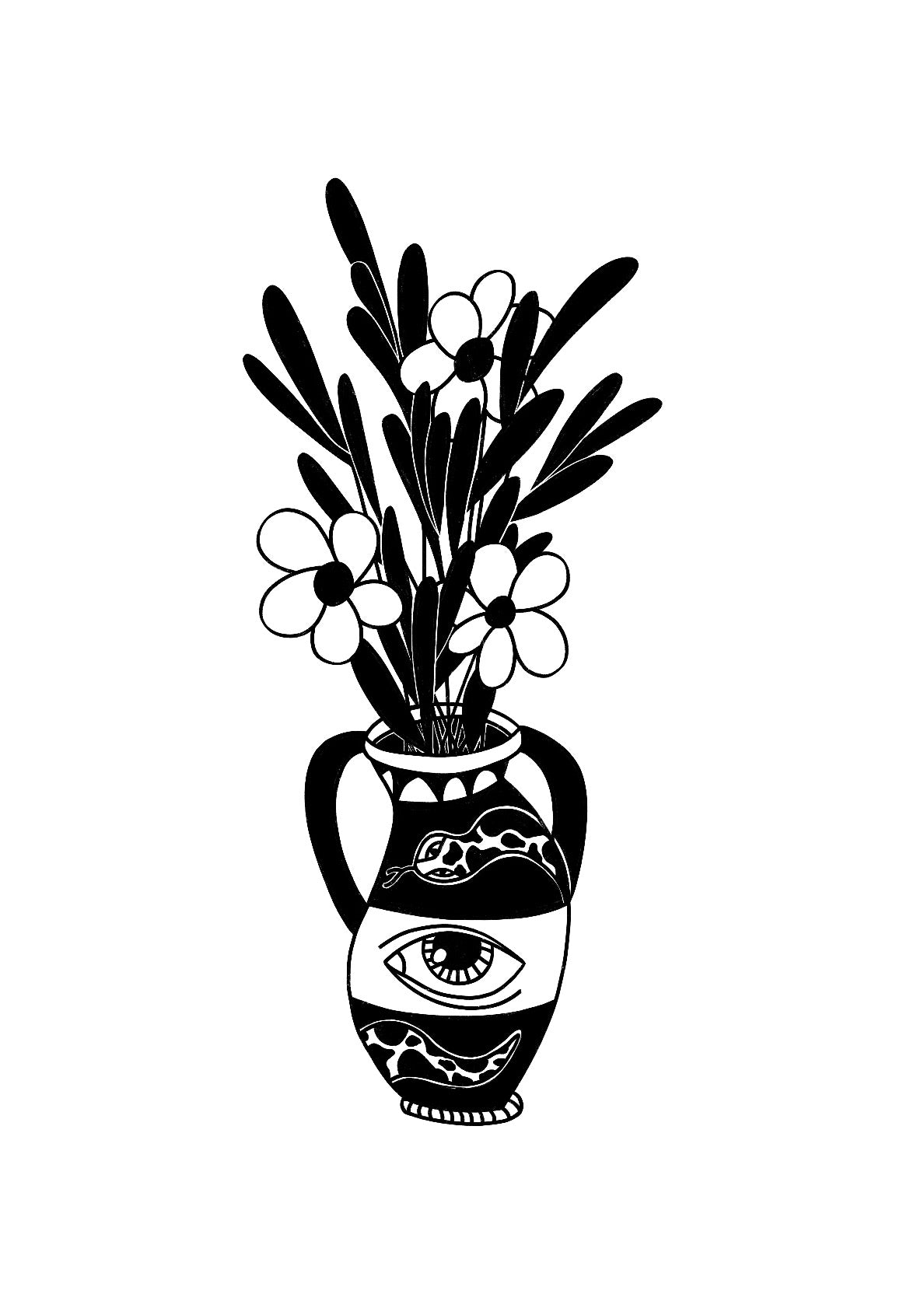 Flower Vase in black