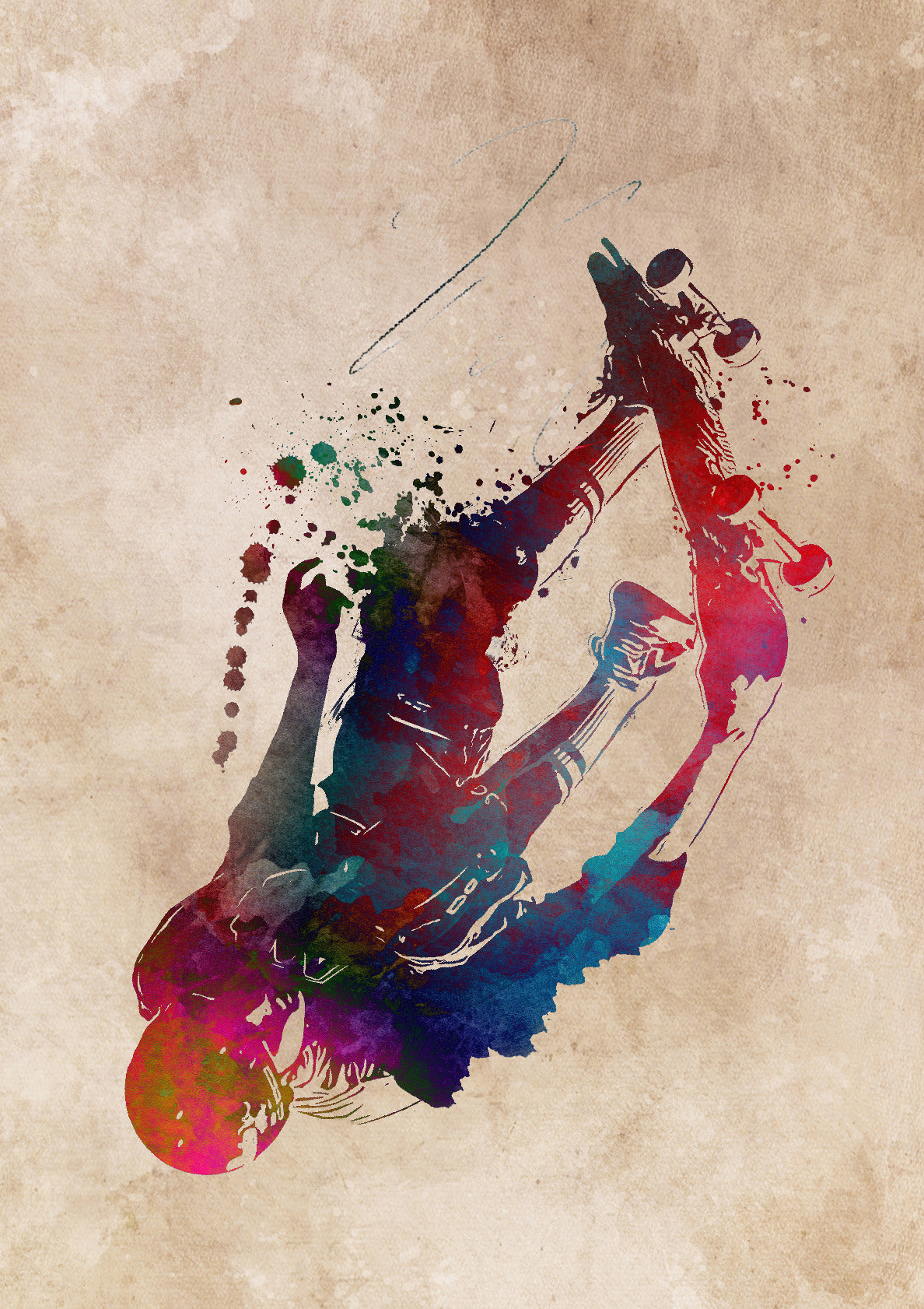 Skateboarder sport art 1