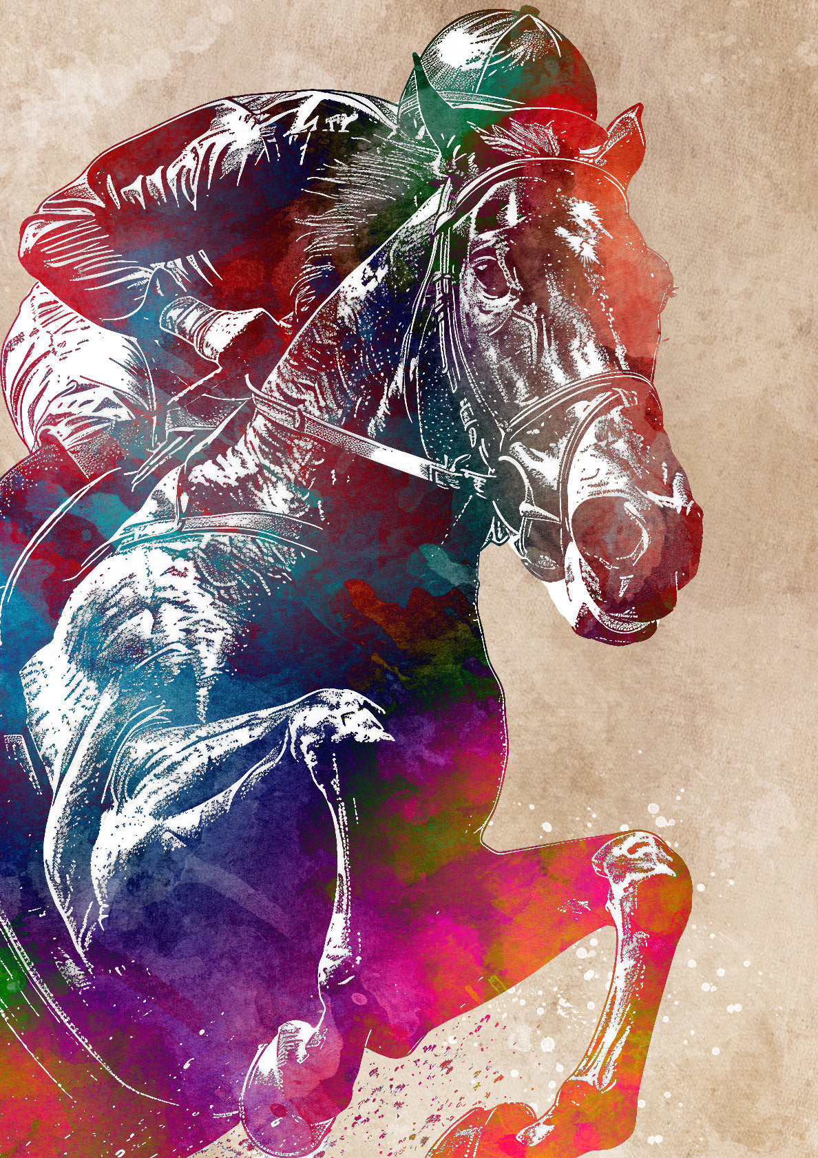 Horse rider sport art 1