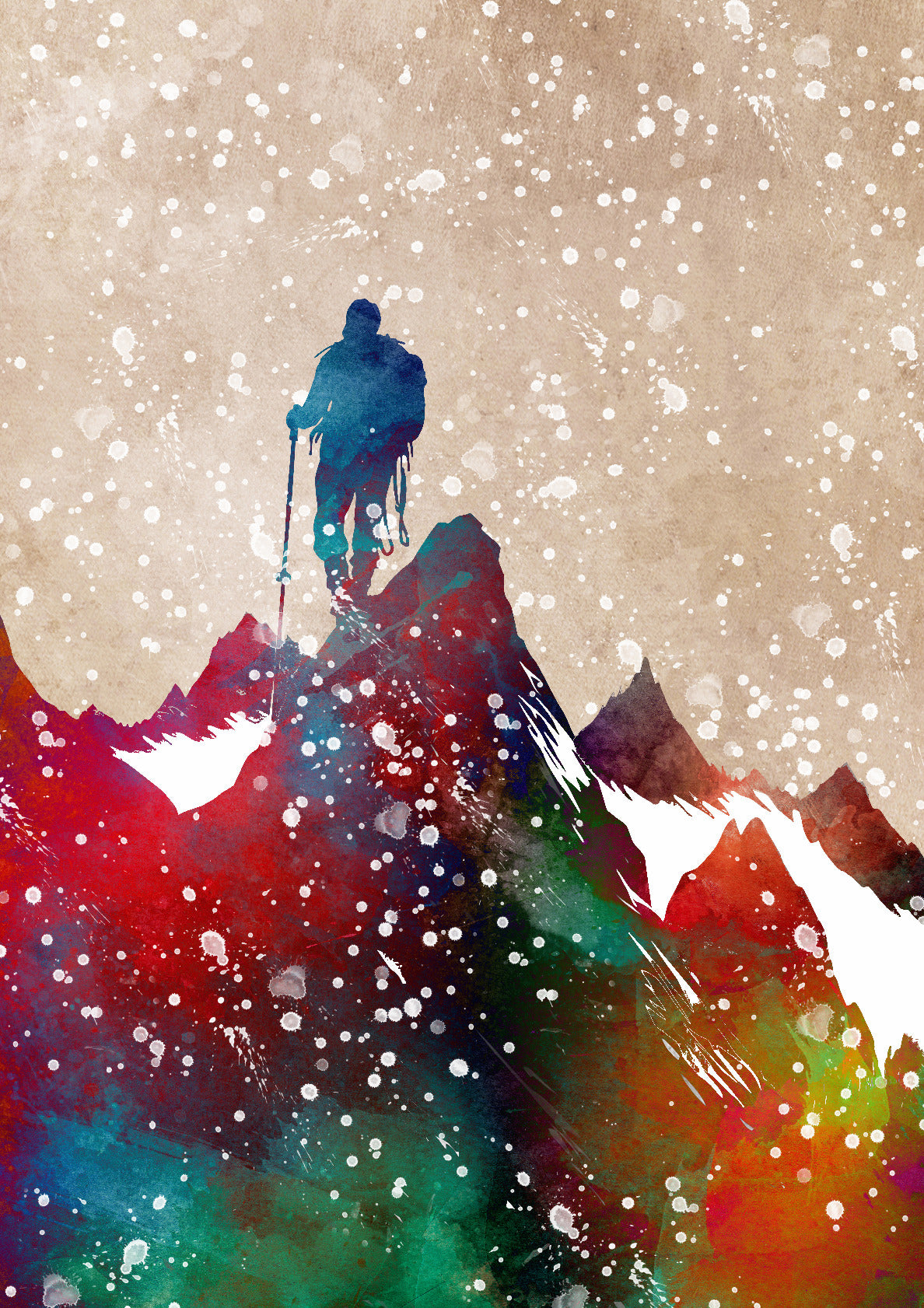 Hiking in the mountains sport art 3