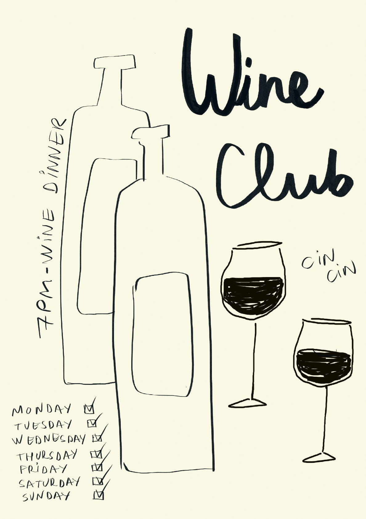 Wine Club Art Print