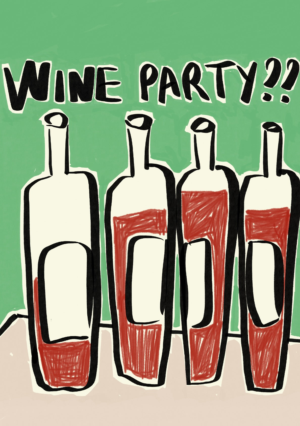 Wine Party Art Print