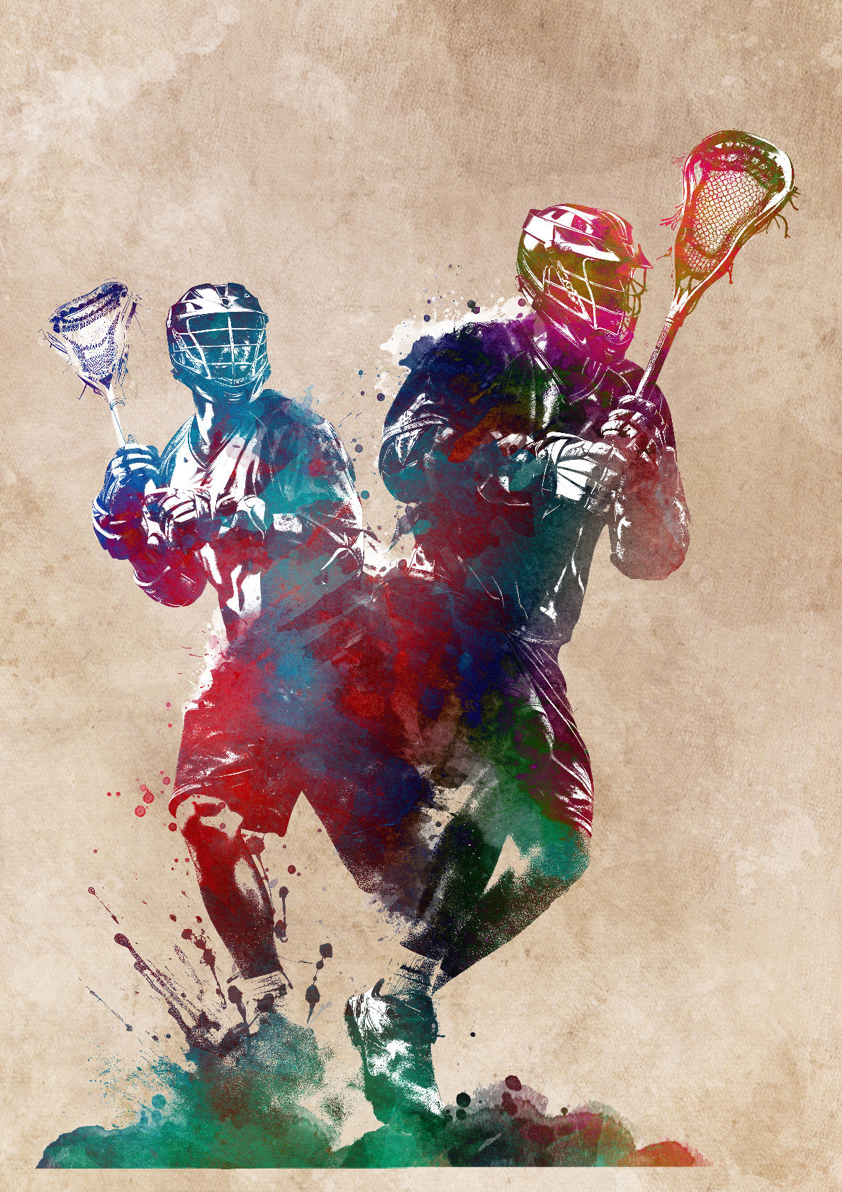 Lacrosse player sport art 3