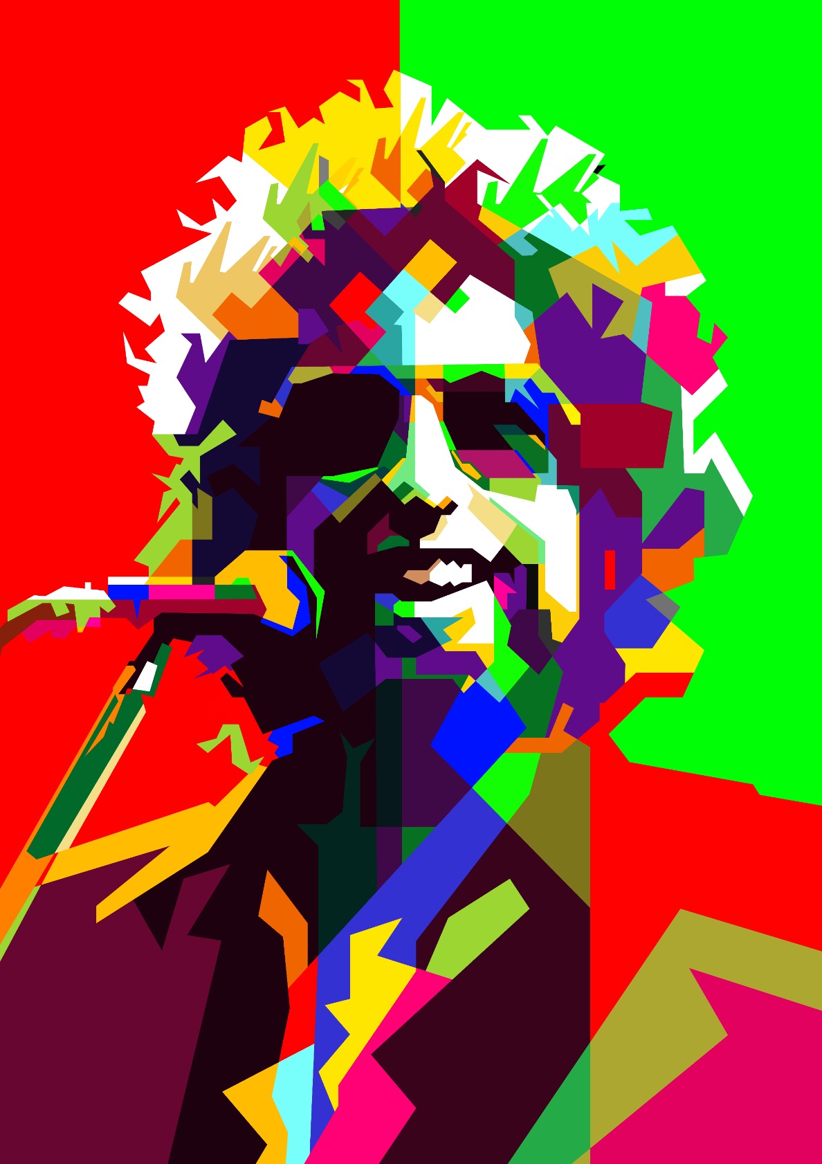 Bob Dylan Country Folk Singer Pop Art WPAP