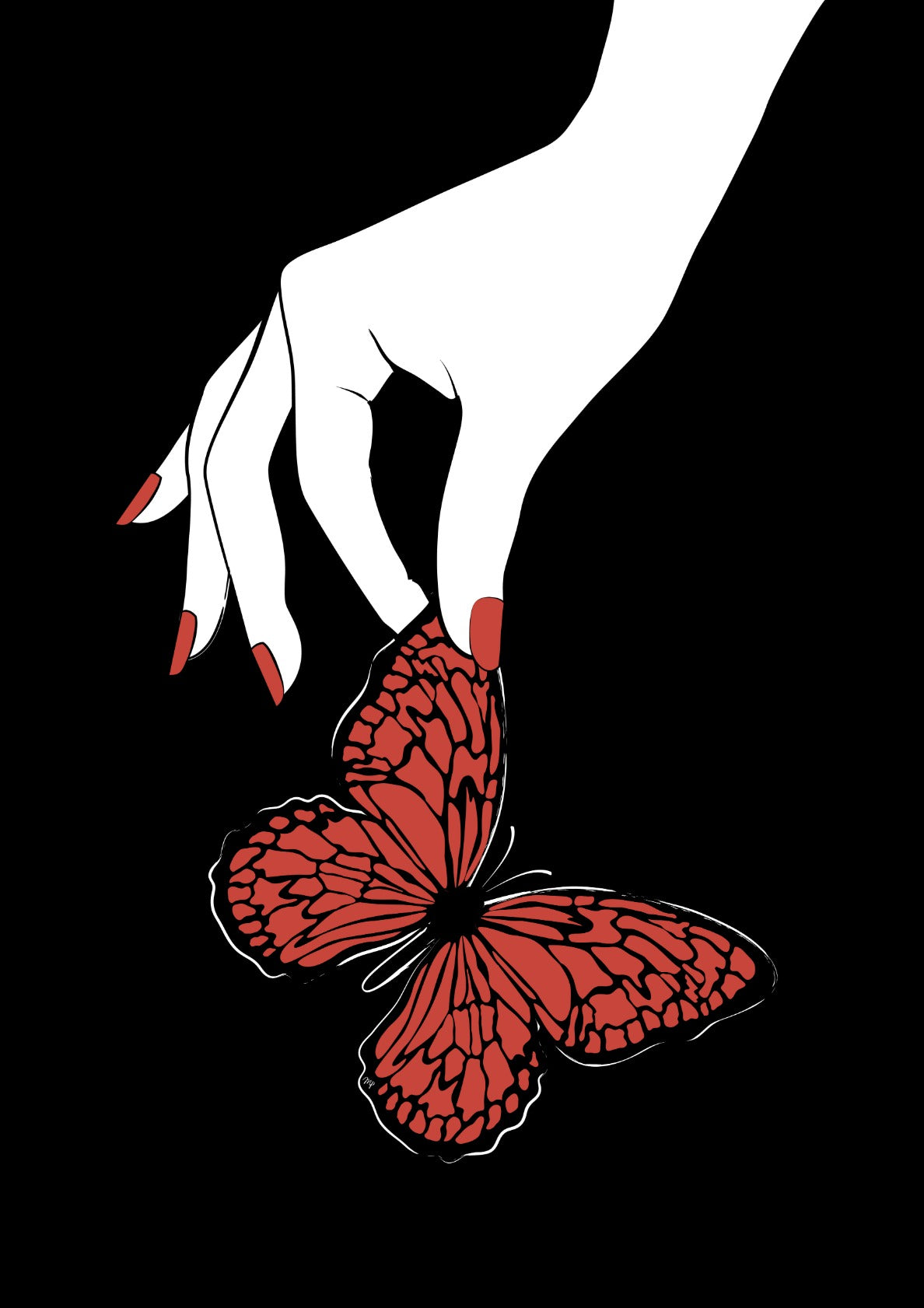 Holding butterfly