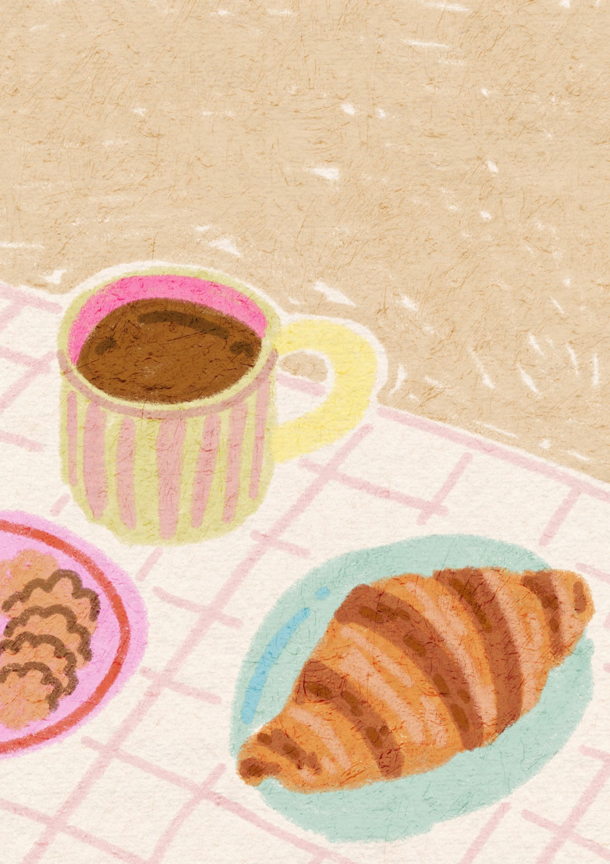 Coffee and Croissant (Beige)