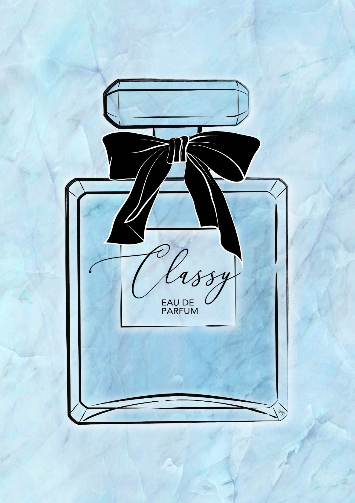 Classy Blue Perfume Bottle