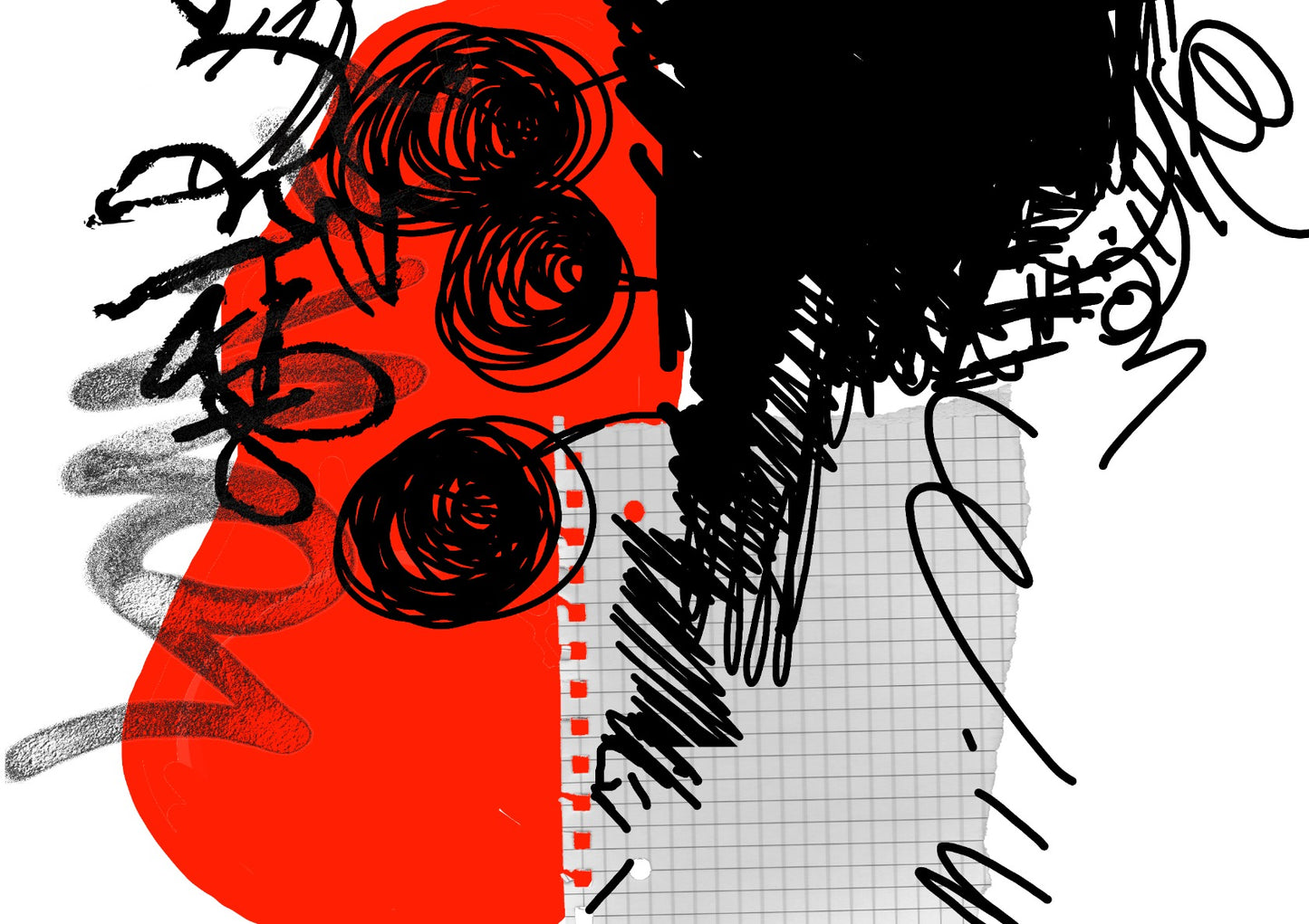 red and black flowers abstract