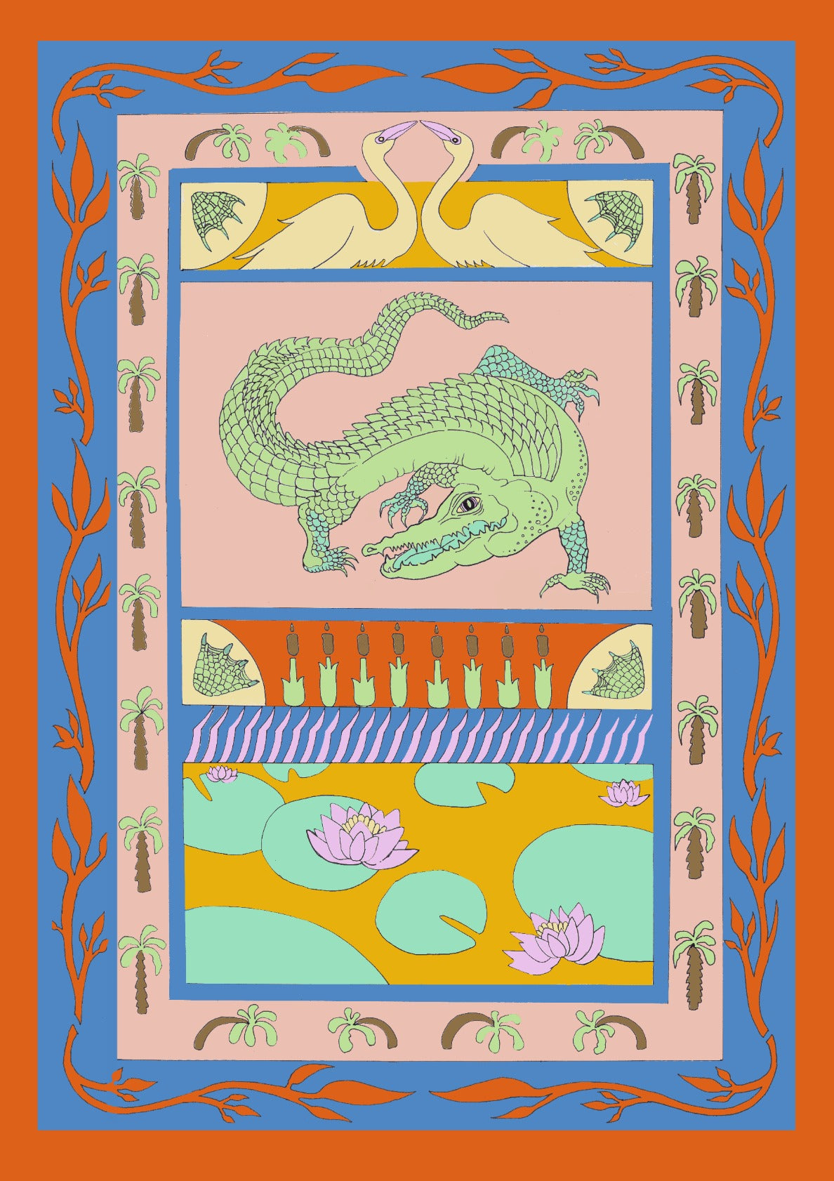 Crocodile Amongst the Rushes