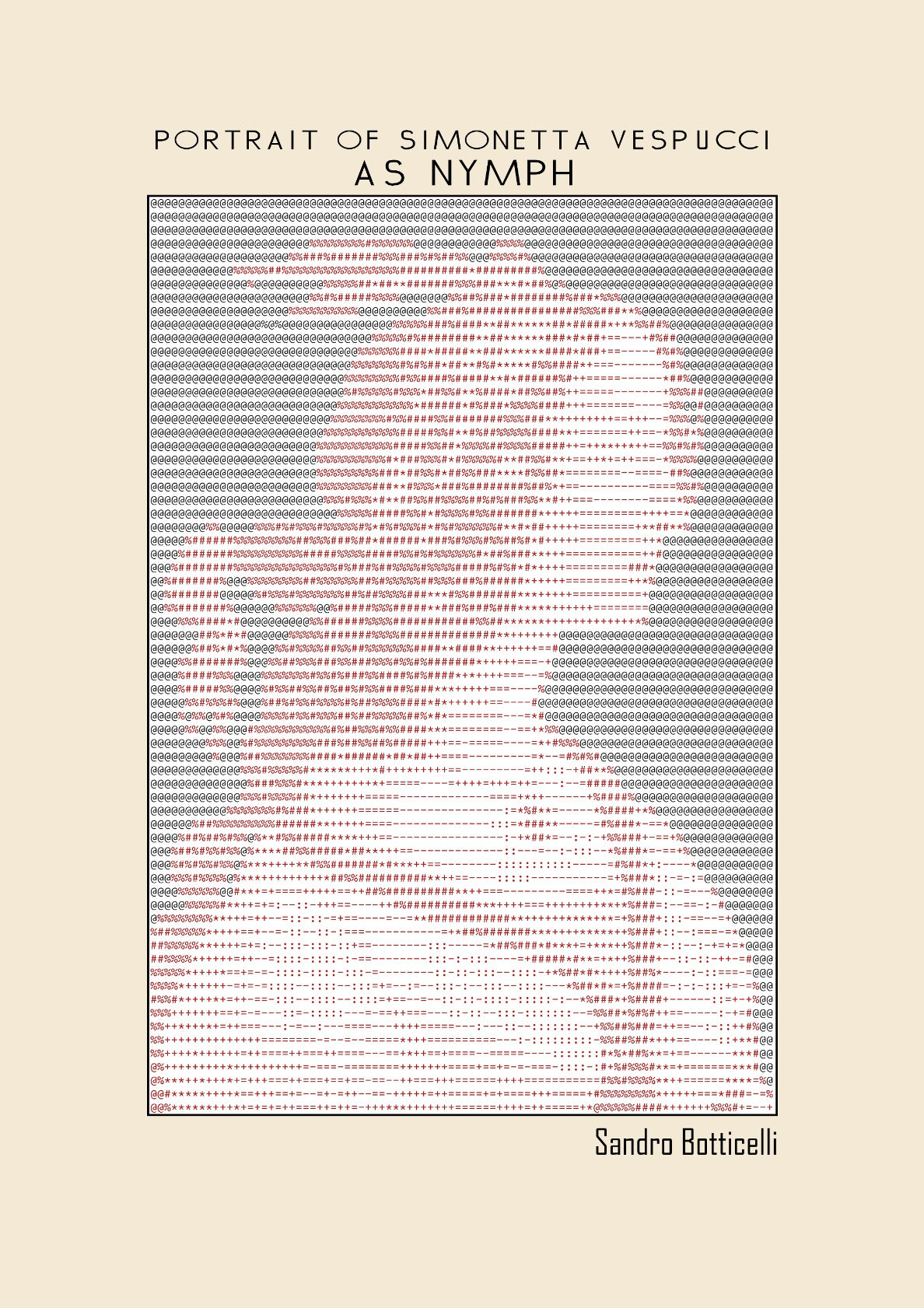 Portrait of Simonetta Vespucci as Nymph – Sandro Botticelli (Ascii art)