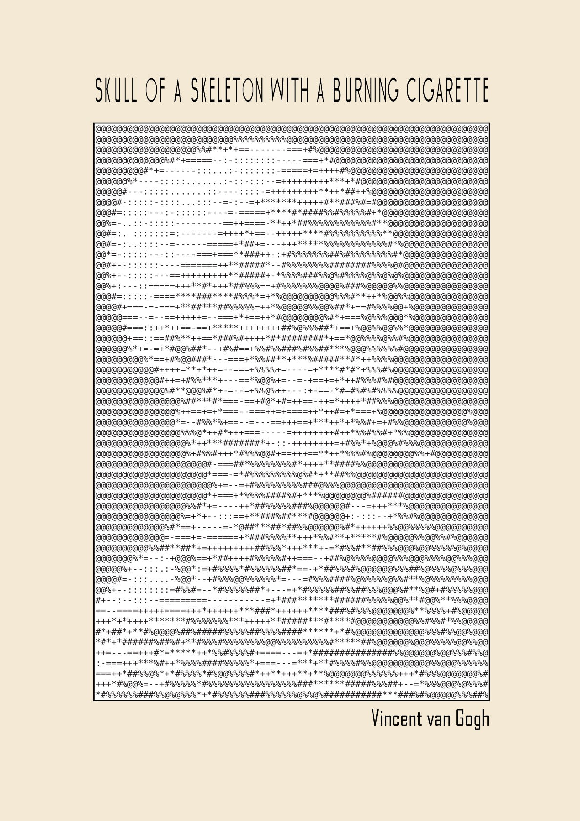 Skull of a Skeleton with a Burning Cigarette (Ascii art)