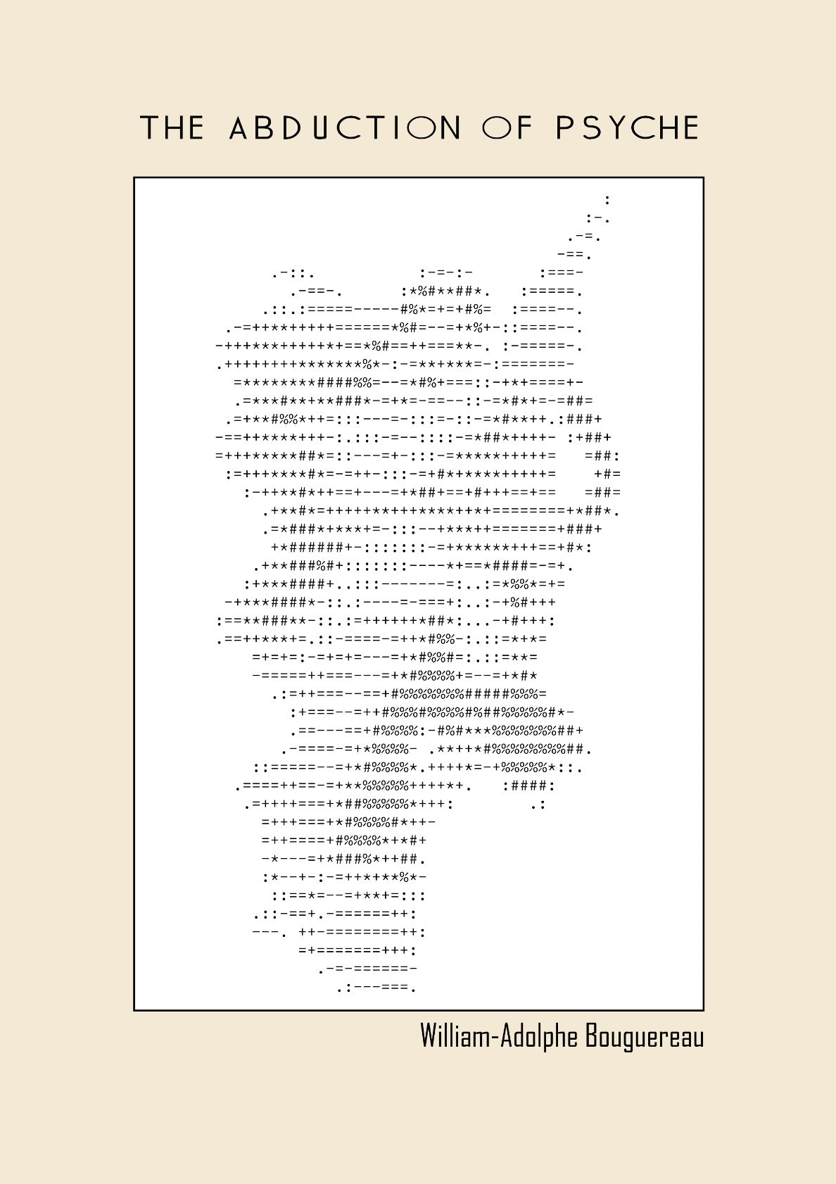 The Abduction of Psyche (1895) – William-Adolphe Bouguereau (Ascii art)