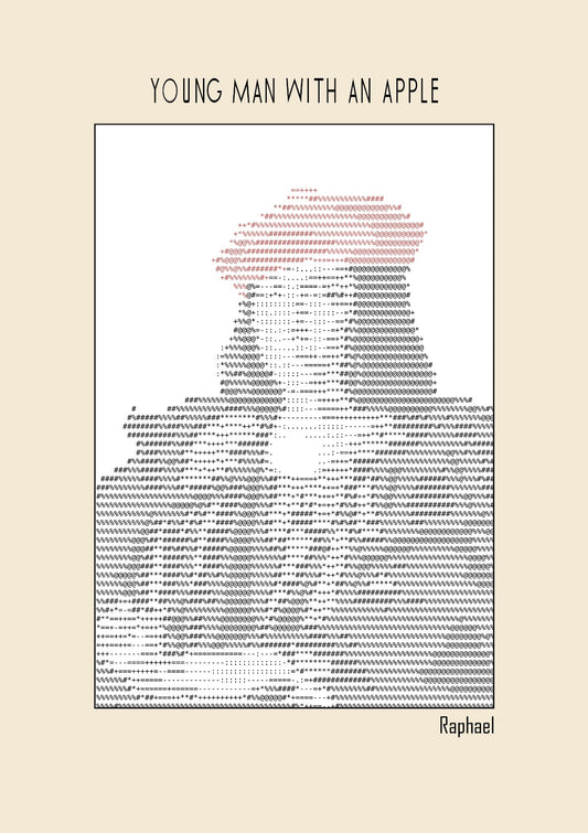 Young Man with an Apple (1505) – Raphael (Ascii art)