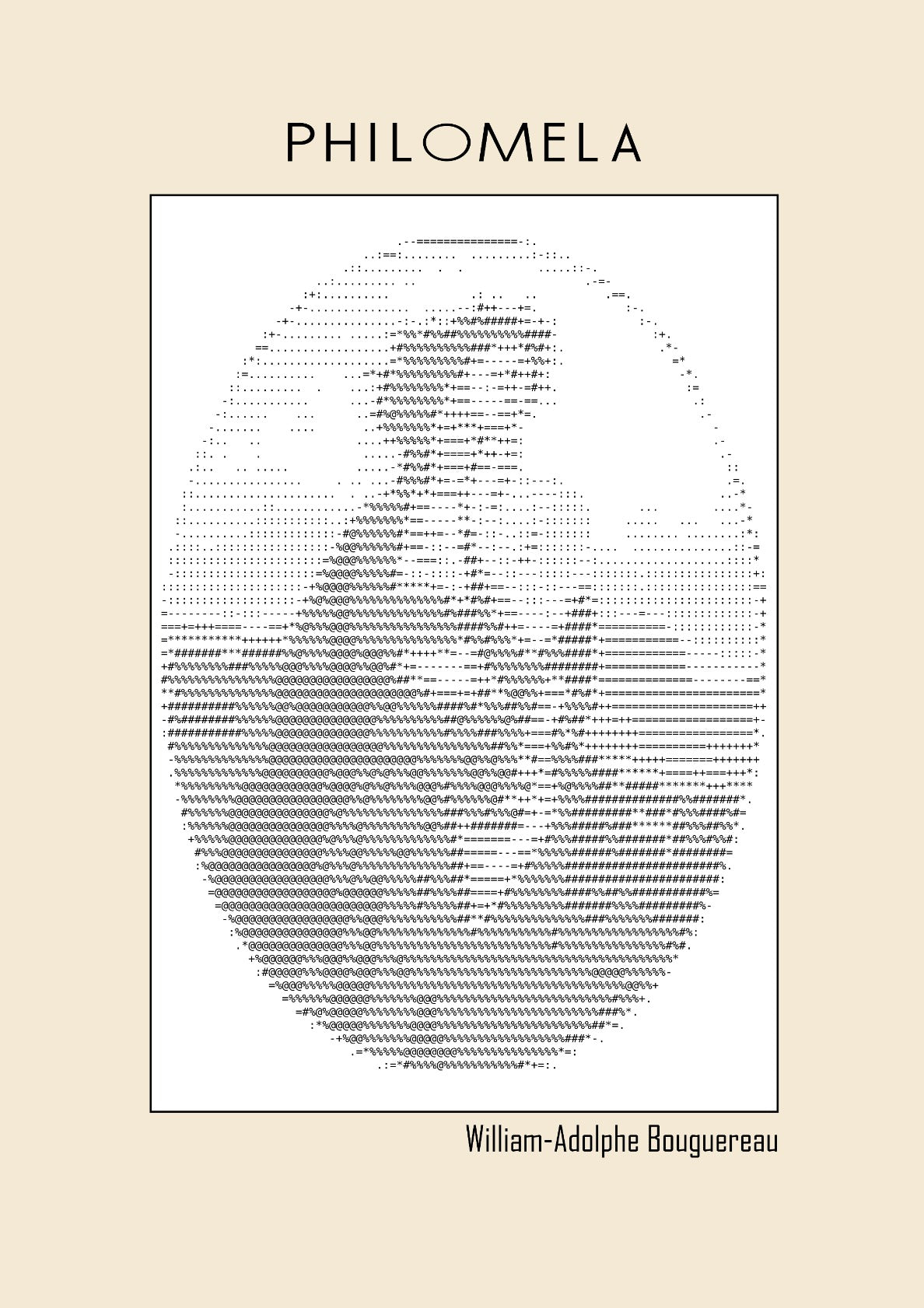 Philomela (1861) – William-Adolphe Bouguereau (Ascii art)
