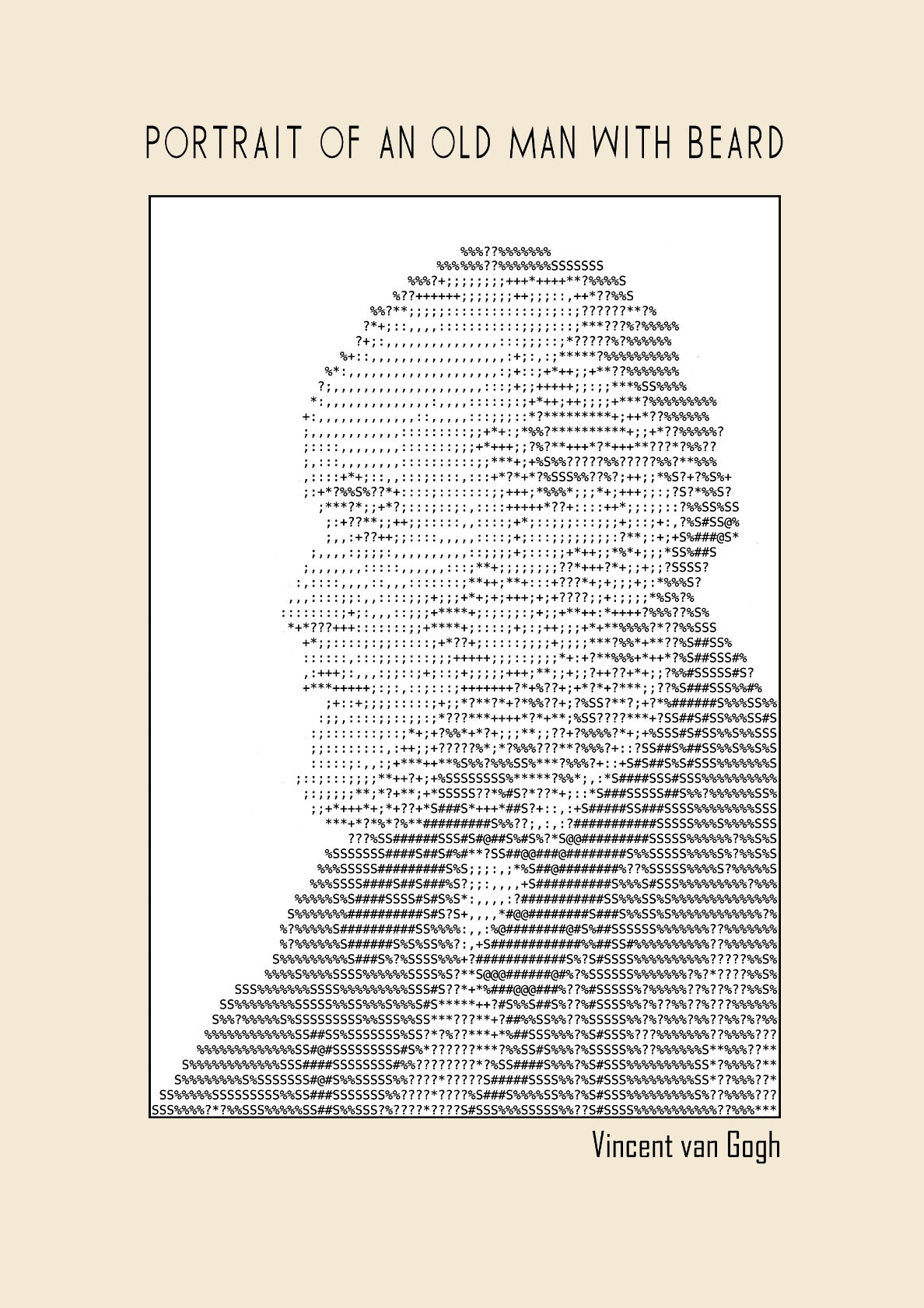 Portrait of an Old Man with Beard (Ascii art) – (Vincent van Gogh)