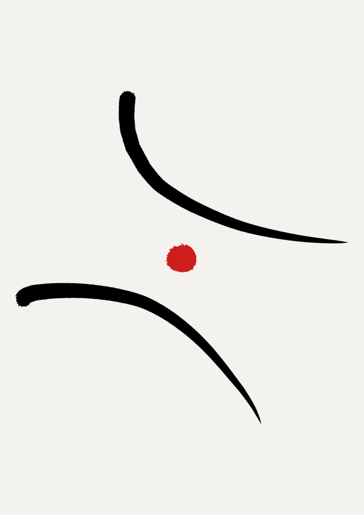 Minimalist and abstract artwork with lines and a circle