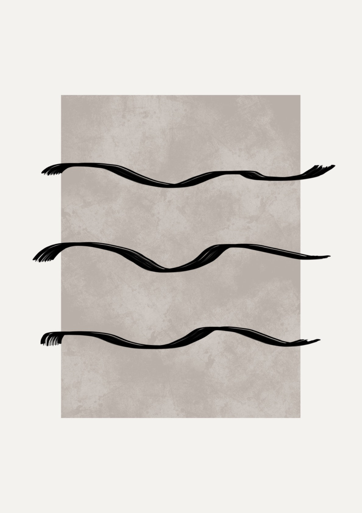 Minimalist Japandi artwork with brown surface and brush strokes