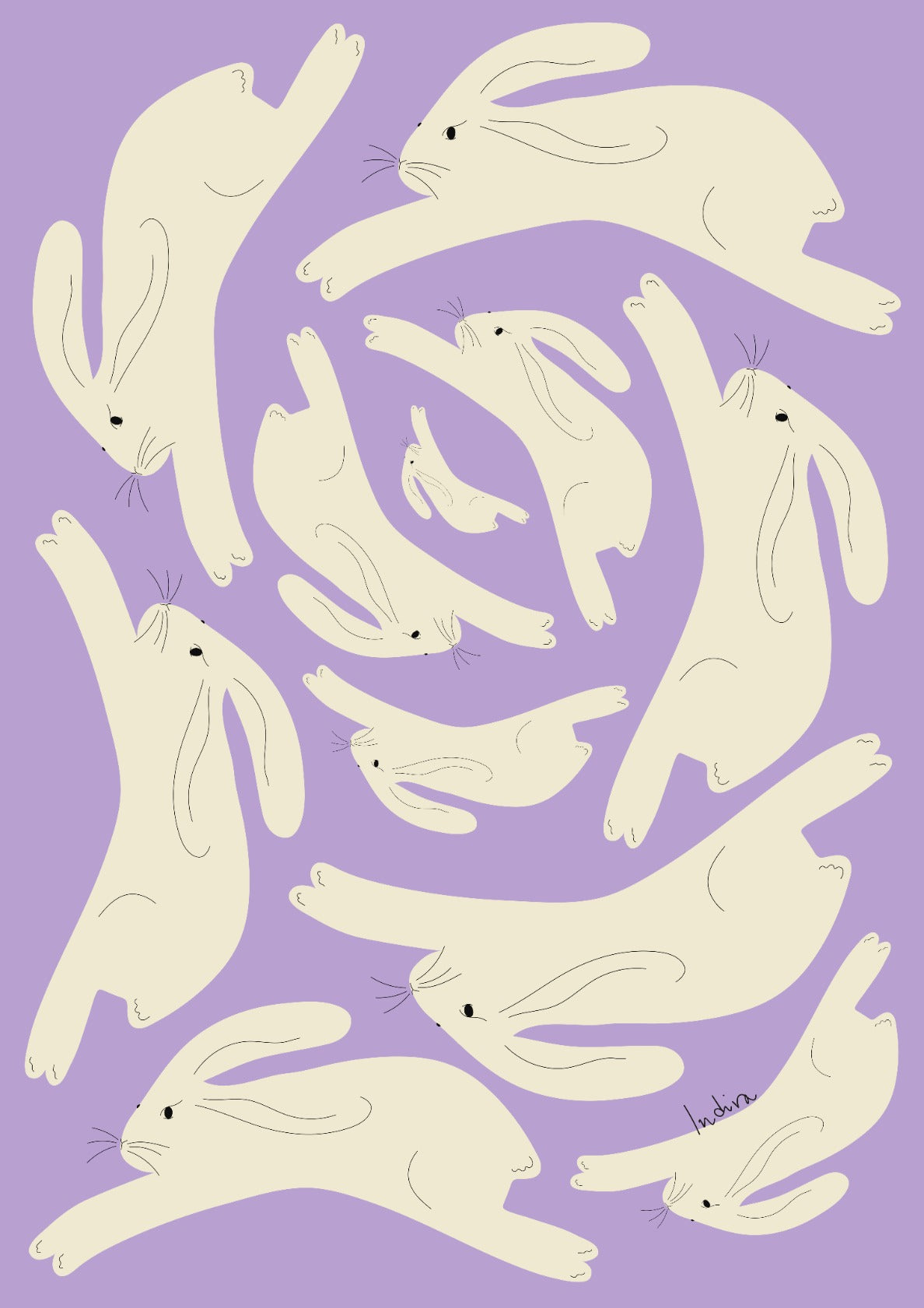 White Rabbits Jumping