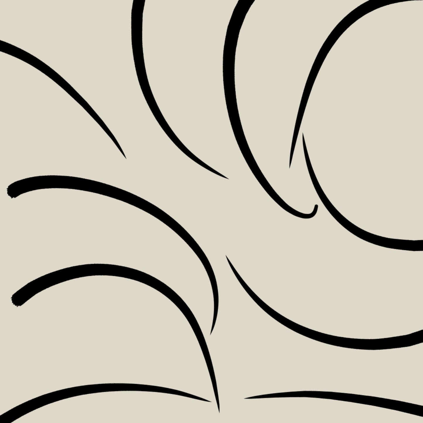 Minimalist artwork with brush strokes in black and beige background