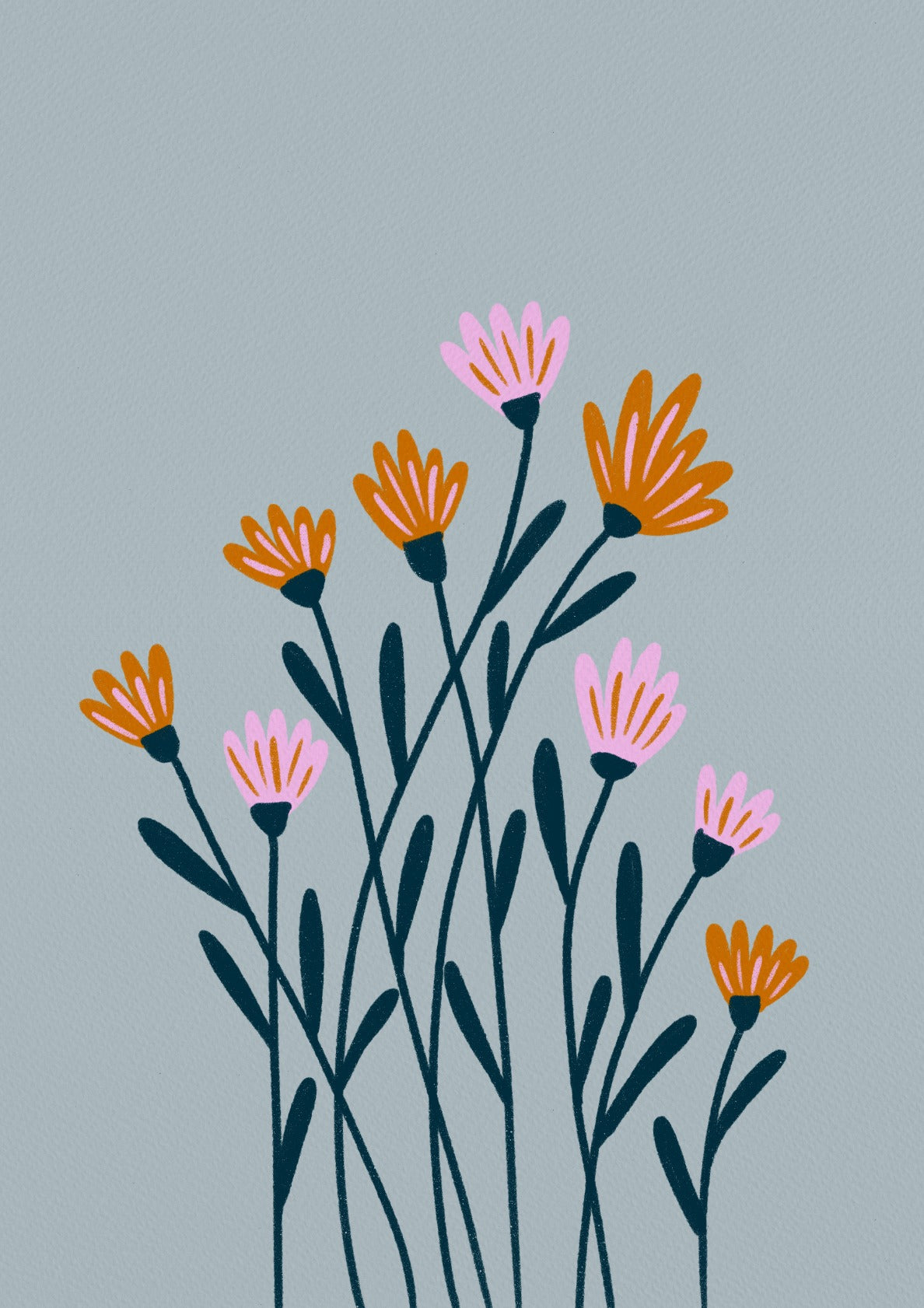 Pink and orange flowers