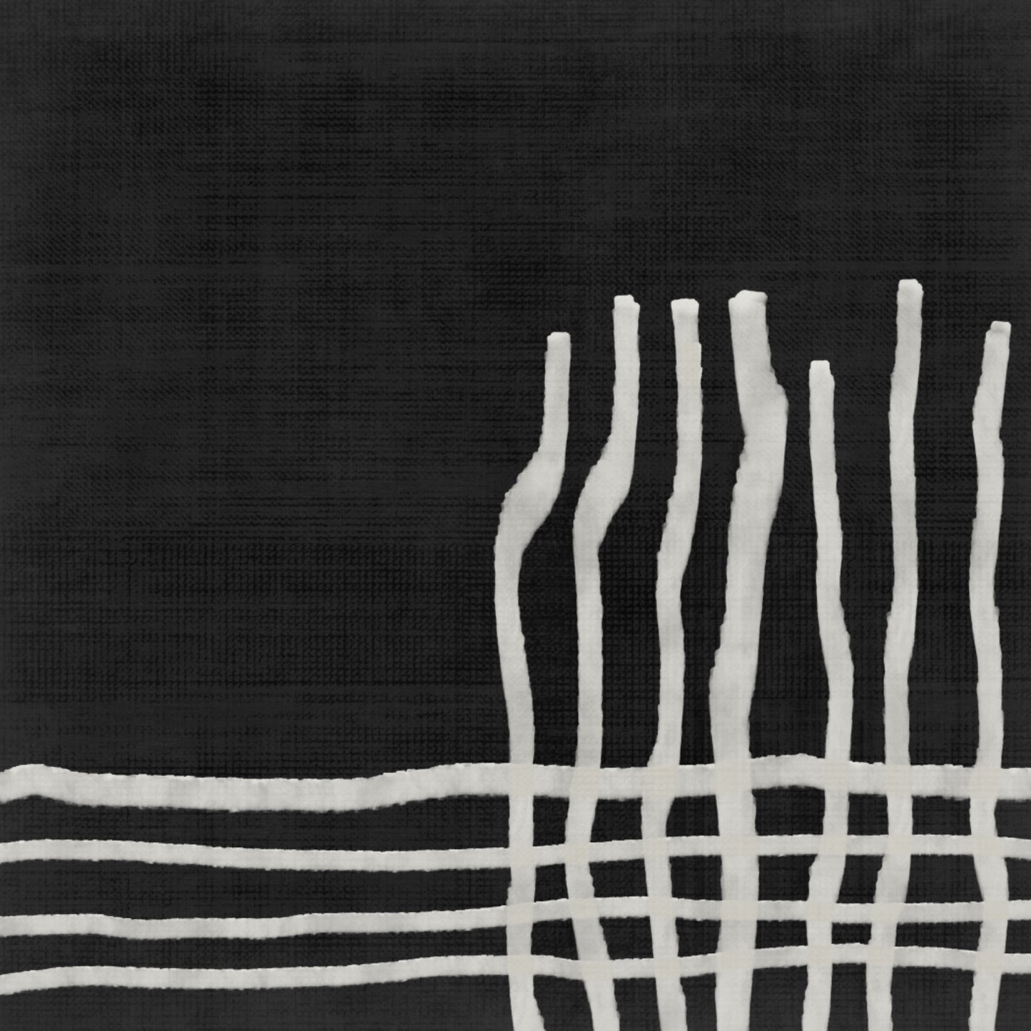 Abstract artwork in black with textures and brush strokes