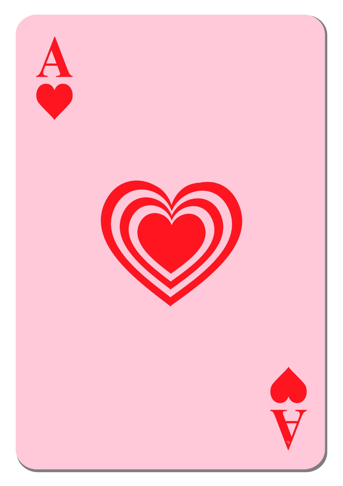 Pink Ace Playing card of Hearts