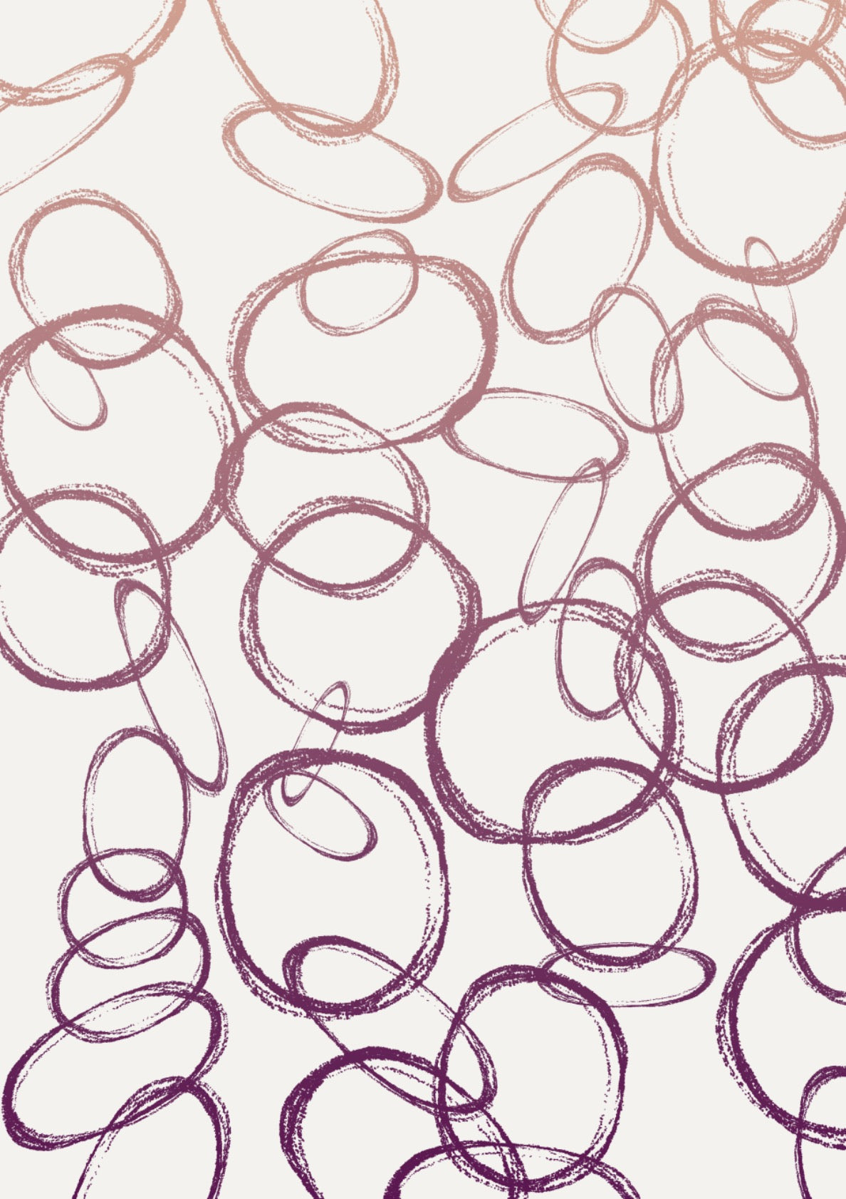 Modern abstract artwork with purple and pink circles