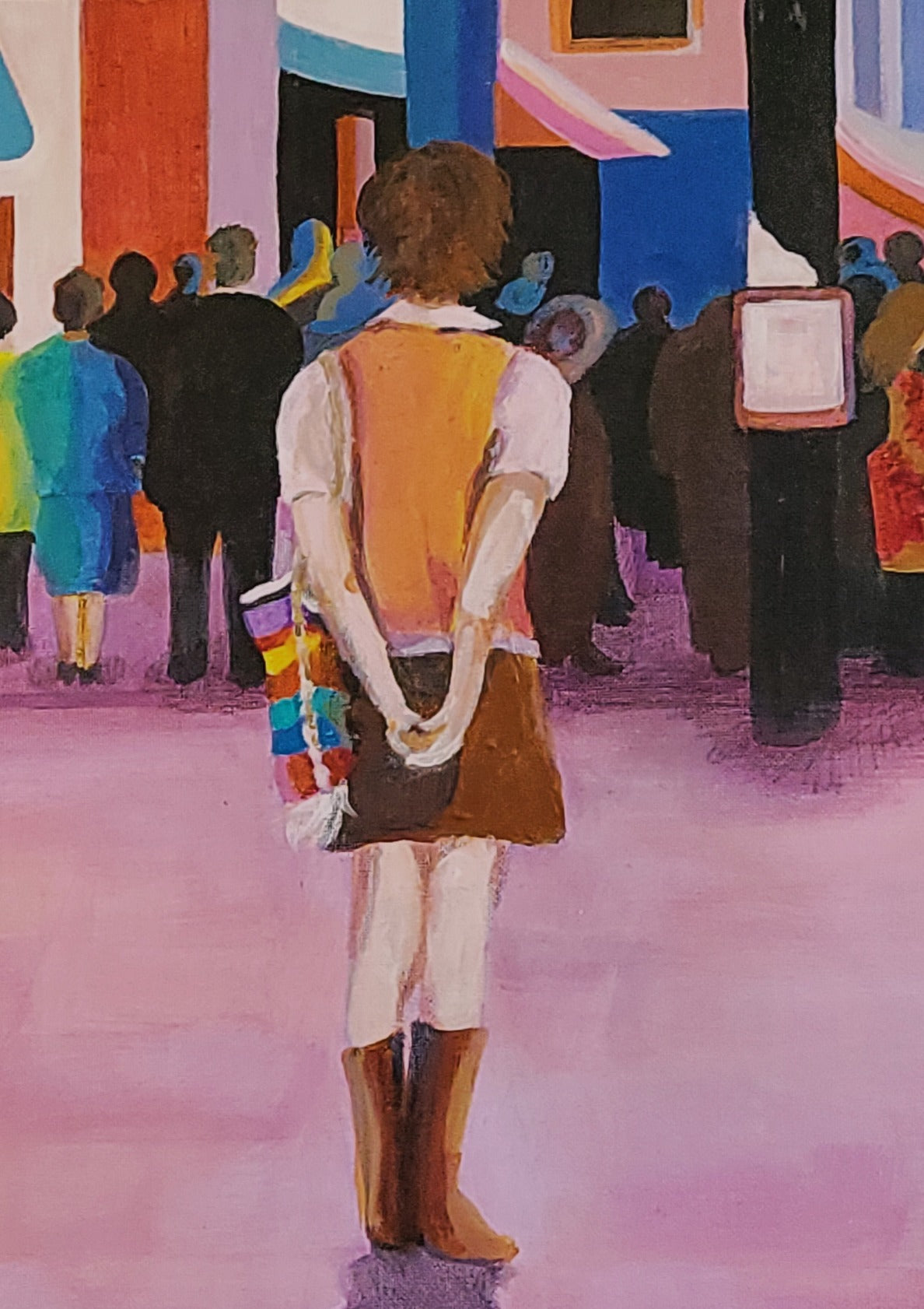Girl With A Rainbow Bag