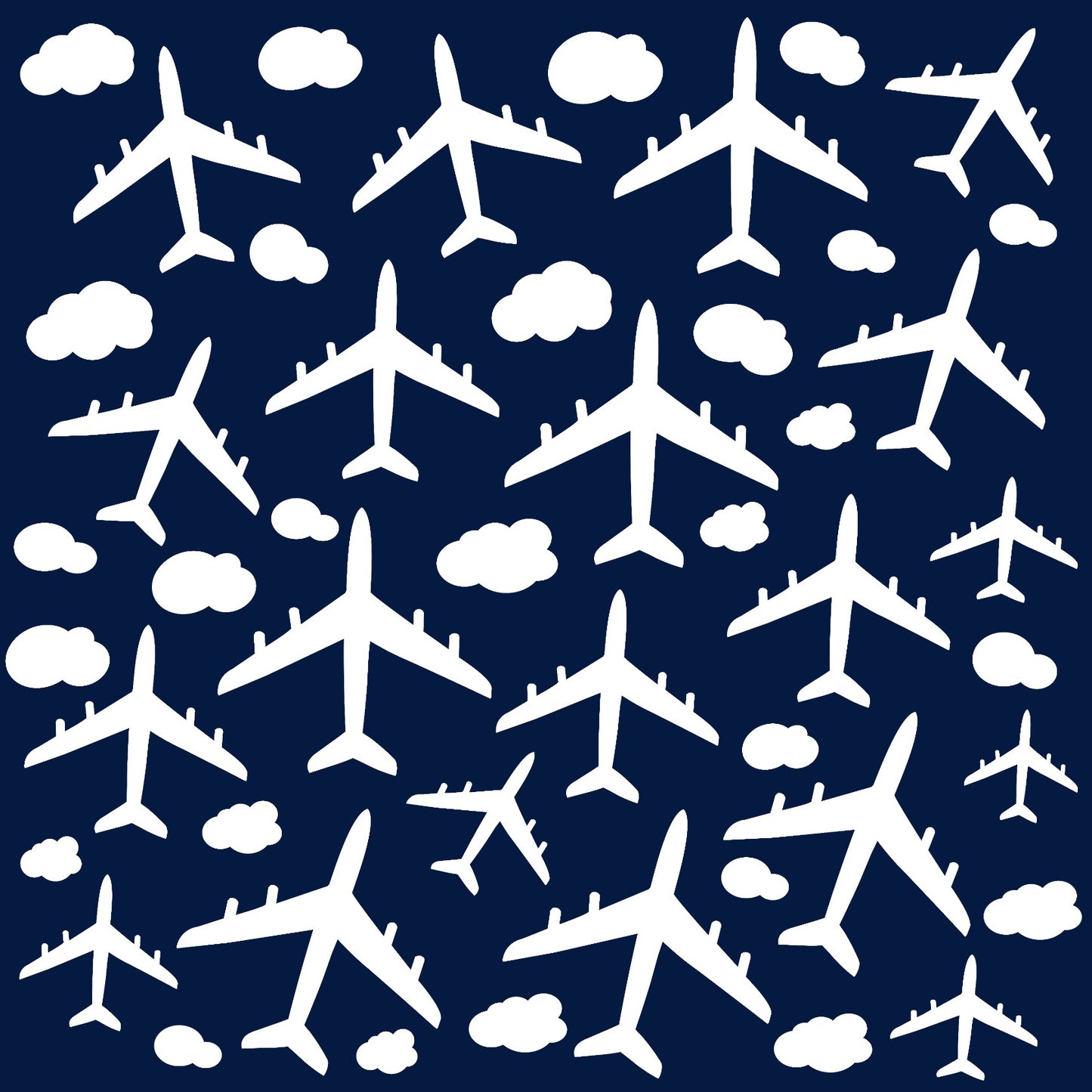 Blue flying airplanes pattern
