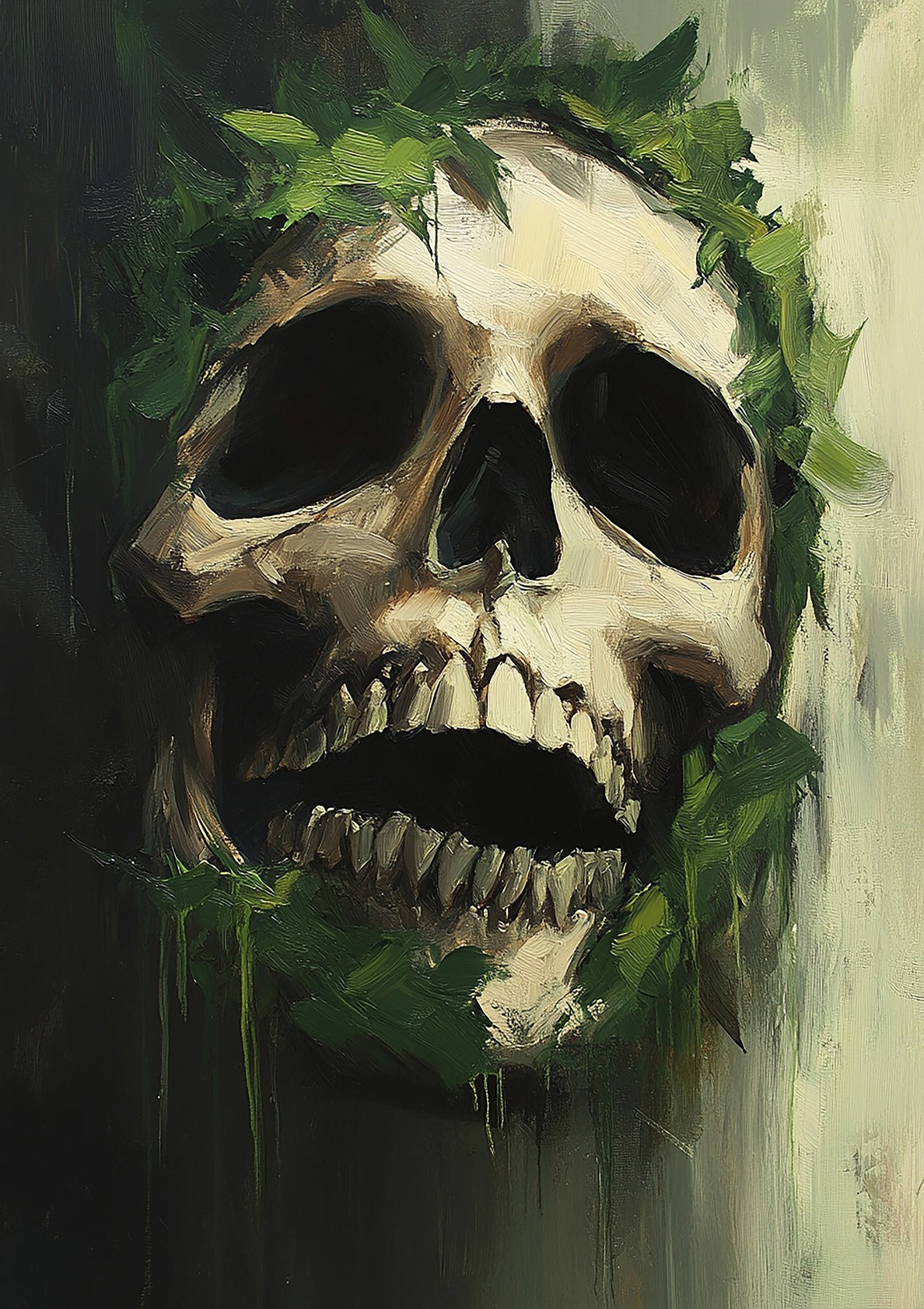 Skull With Leaves